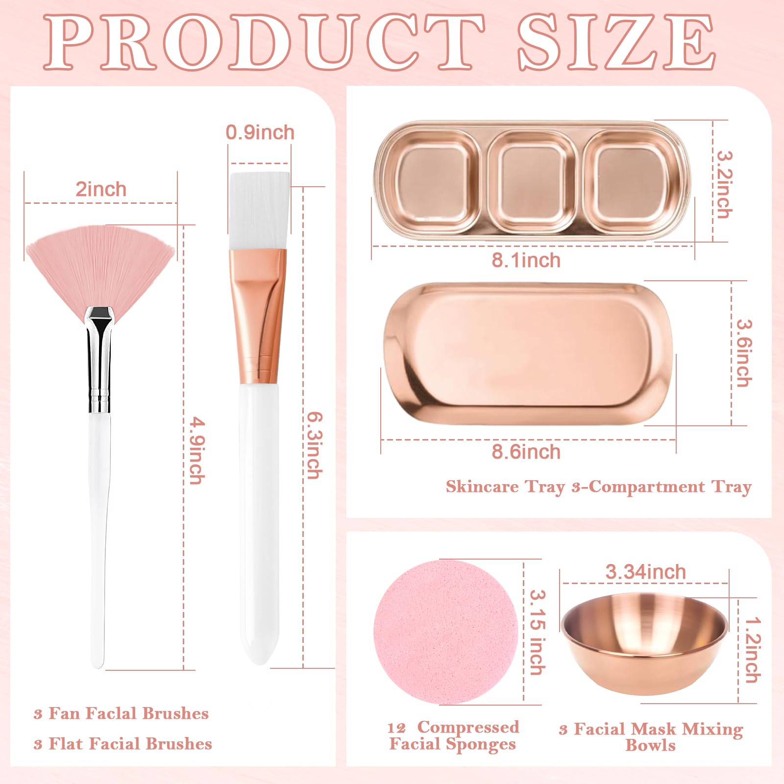 23 Pcs Rose Gold Esthetician Supplies 3 Stainless Steel Facial - DLUGOPIS