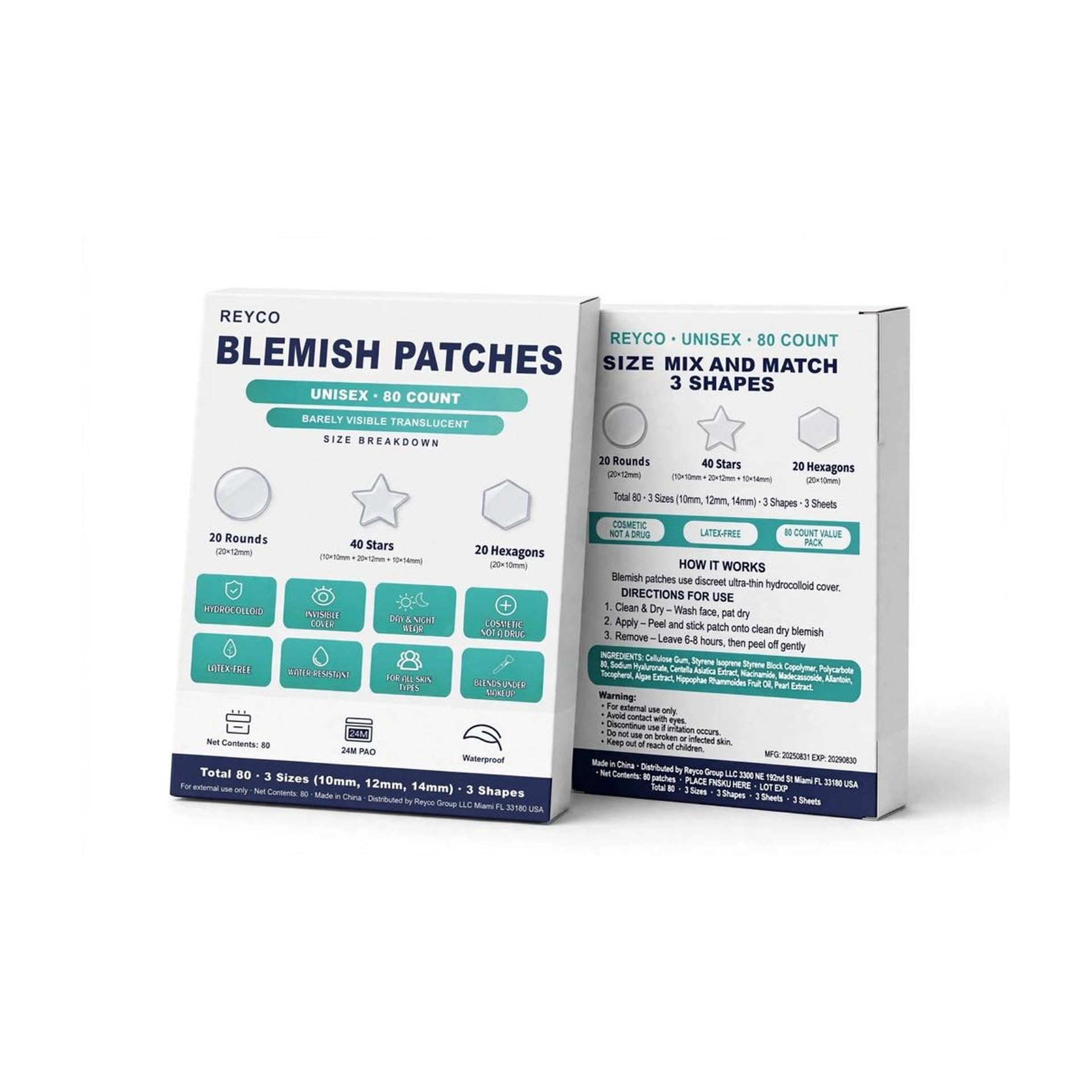 REYCO Unisex Blemish Patches 80 Count - Generic