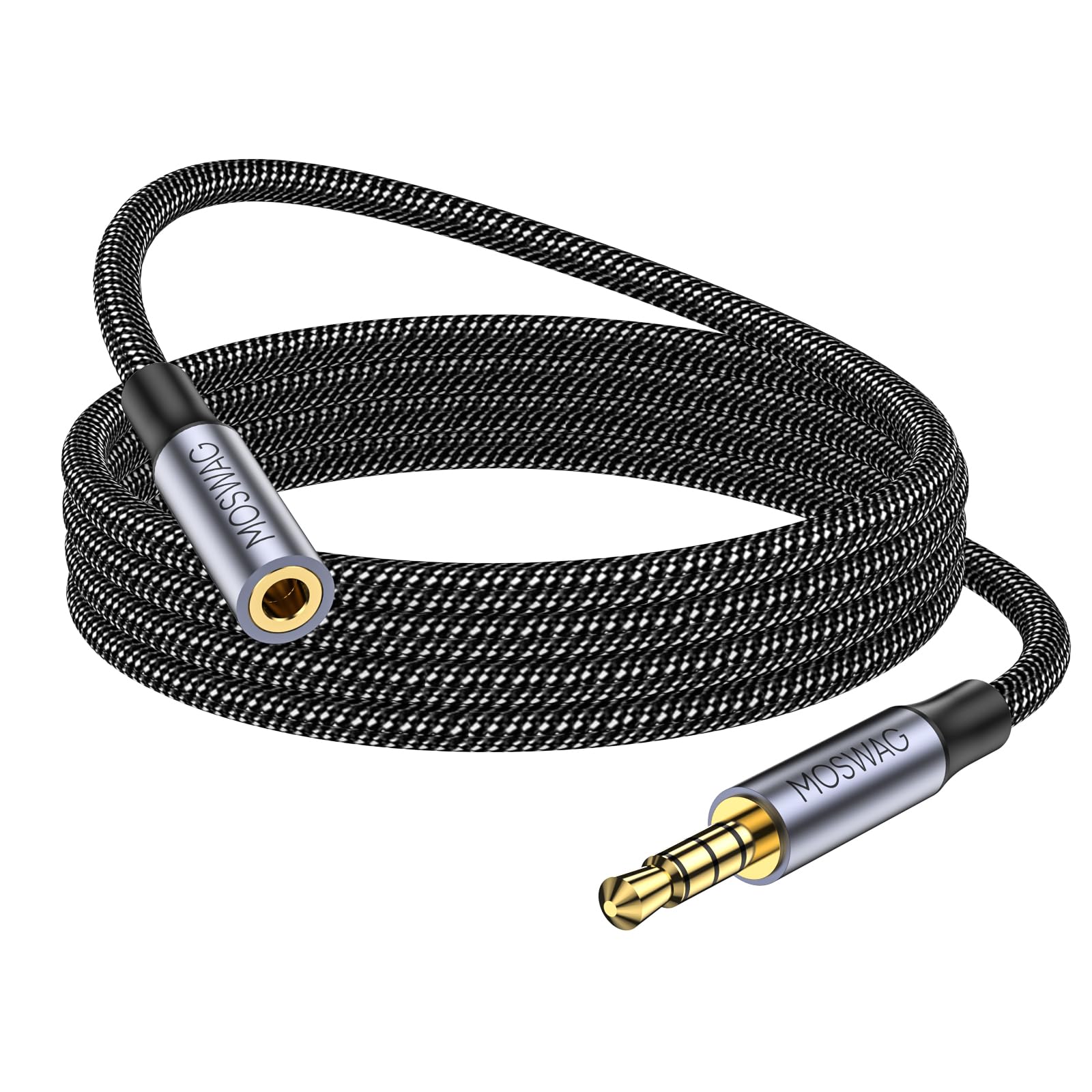 MOSWAG 6.6FT 3.5mm Male to Female Extension Cable with Microphone by MOSWAG - Angle View 2