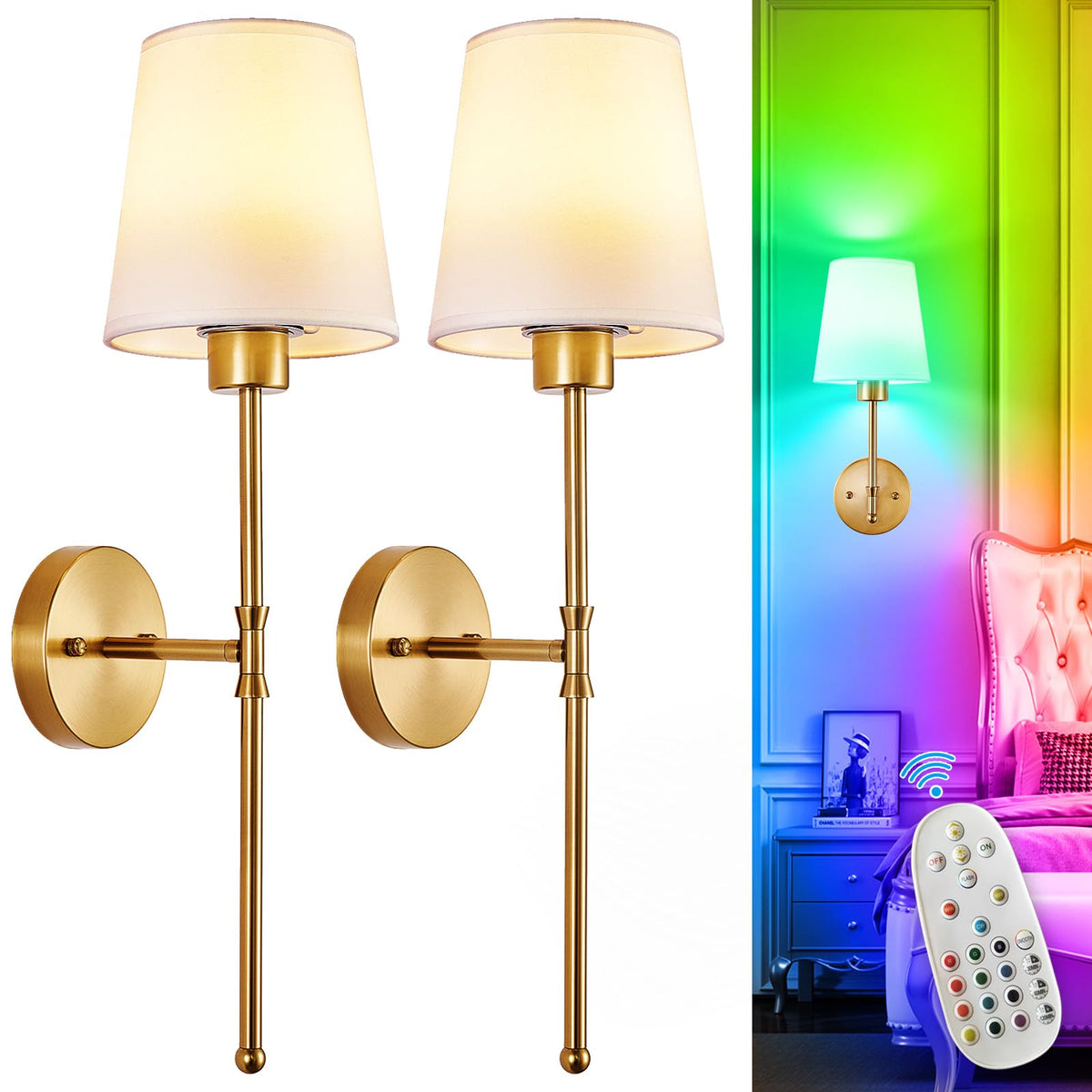 Depuley Battery Operated Wall Sconce Set of 2 Wireless Wall - Depuley Official Imagery - 1