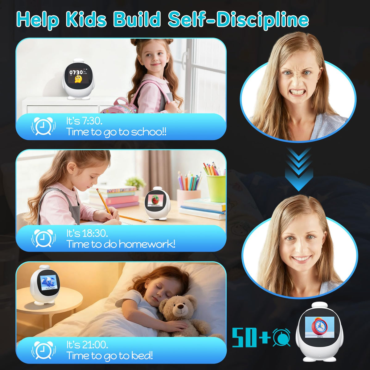 Smart Alarm Clock for Kids with AI Voice Time Management - JAHUYU Official Imagery - 7