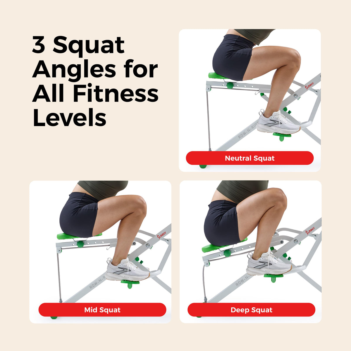 Sunny Health Fitness Smart Row N Ride Glute Leg Trainer - Sunny Health & Fitness Official Imagery - 5