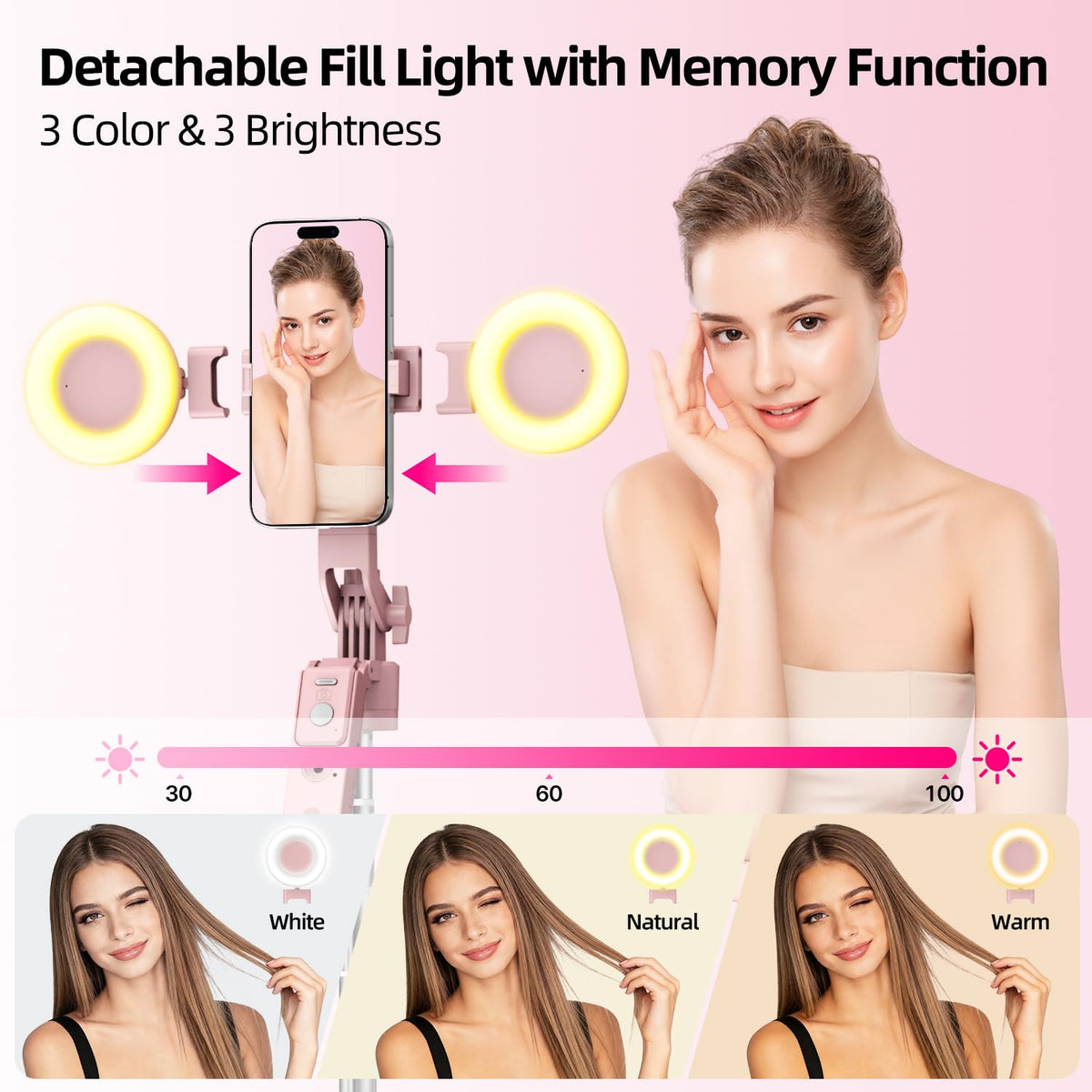 Pink Vlogging Kit for iPhone Android 71 Magnetic Auto Face - yAyusi Official Imagery - 7