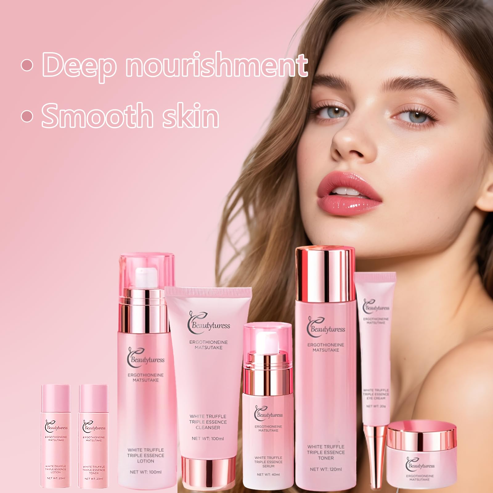 8-Piece Luxury Ergothioneine Skincare Set - BEAUTYTURESS