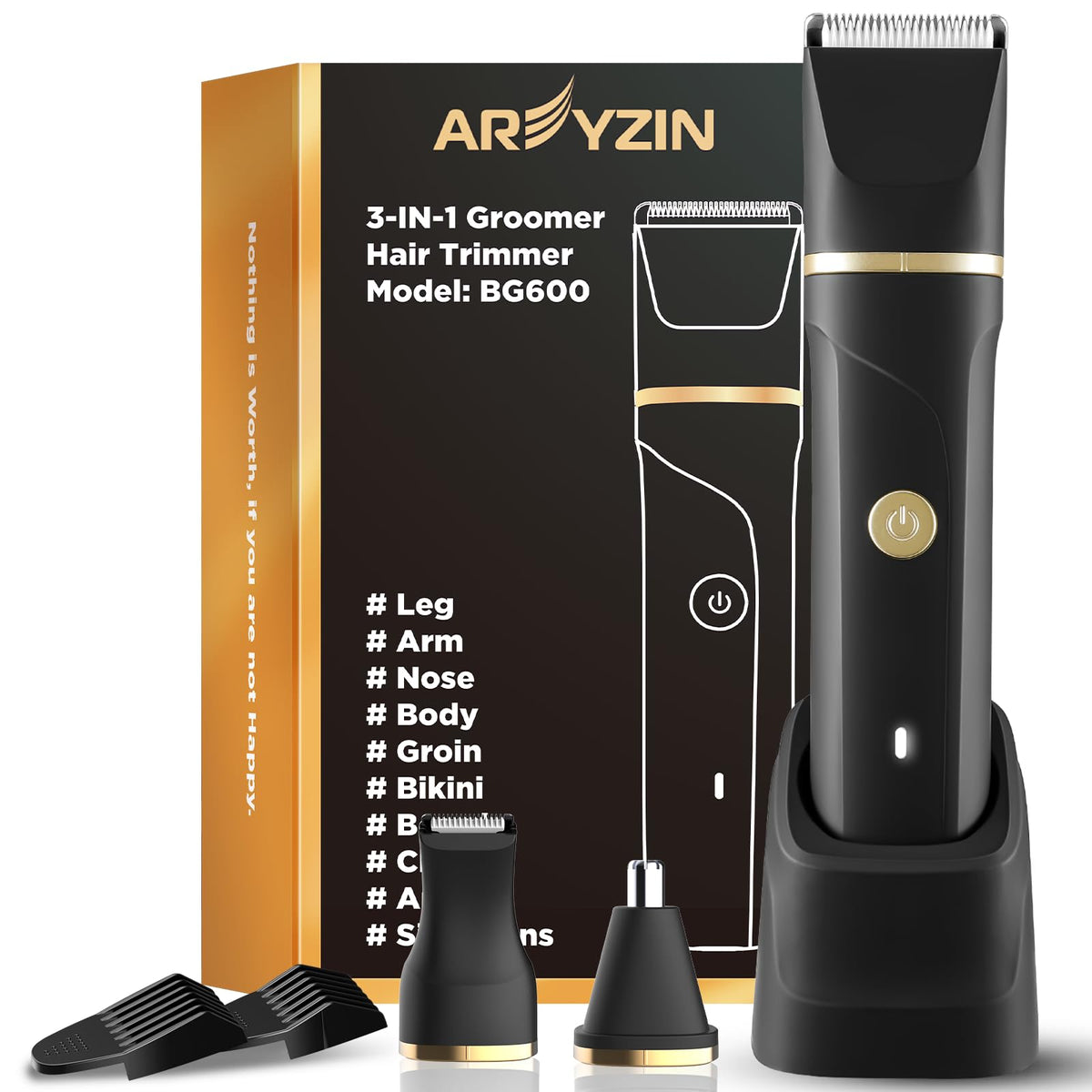 AREYZIN Body Hair Trimmer Men Manscape 3 in 1 Electric Razor - AREYZIN Official Imagery - 2