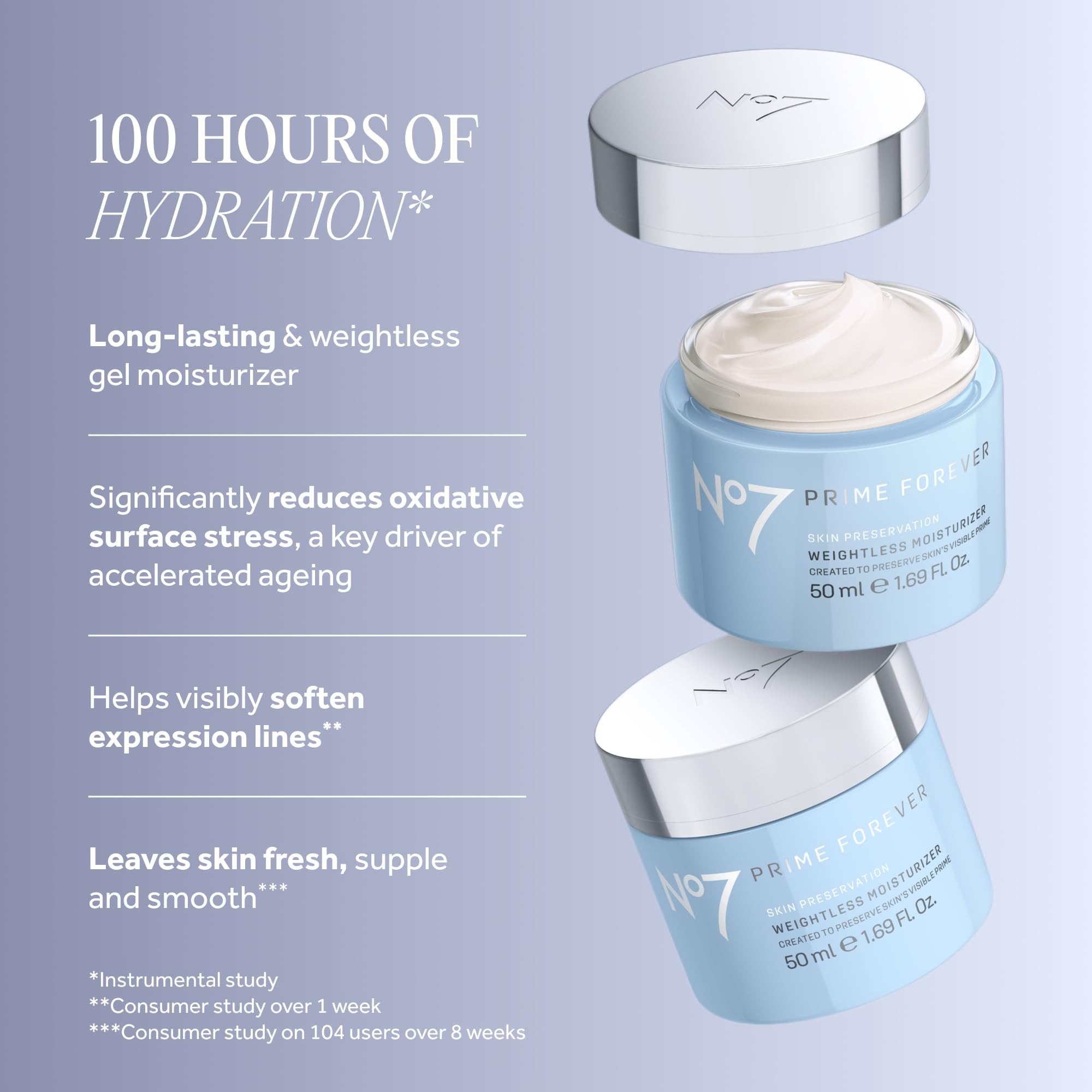 No7 Prime Forever Weightless Gel Face Moisturizer Hyaluronic - No7 Official Imagery - 3