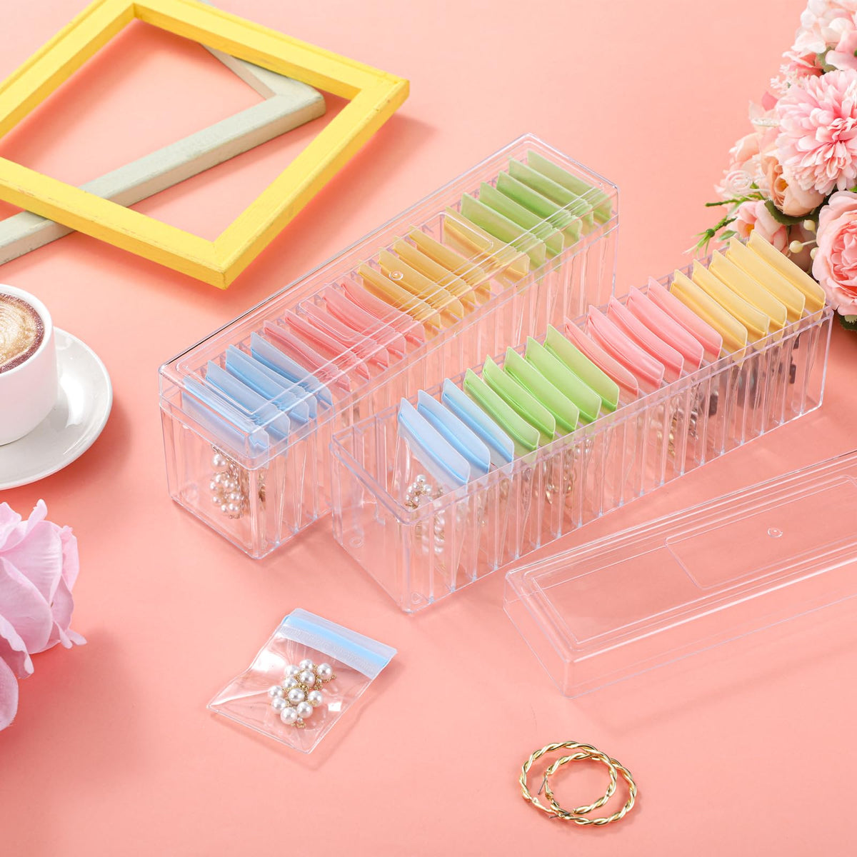 Kenning 42 Pcs Acrylic Jewelry Case Organizer Clear Jewelry - Kenning Official Imagery - 3