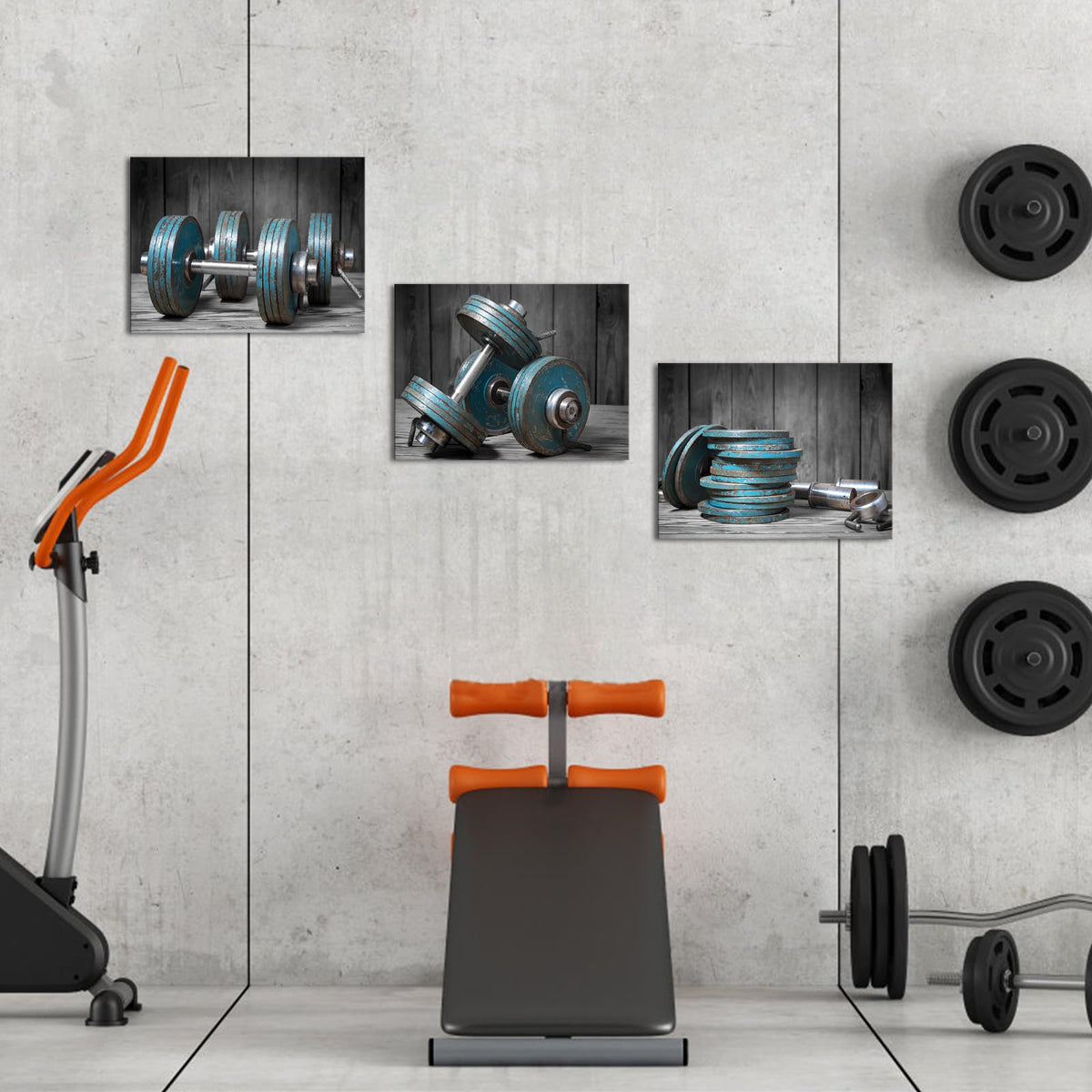 Artmyharbor 3 Pieces Dumbbell Canvas Wall Art - Artmyharbor Official Imagery - 4