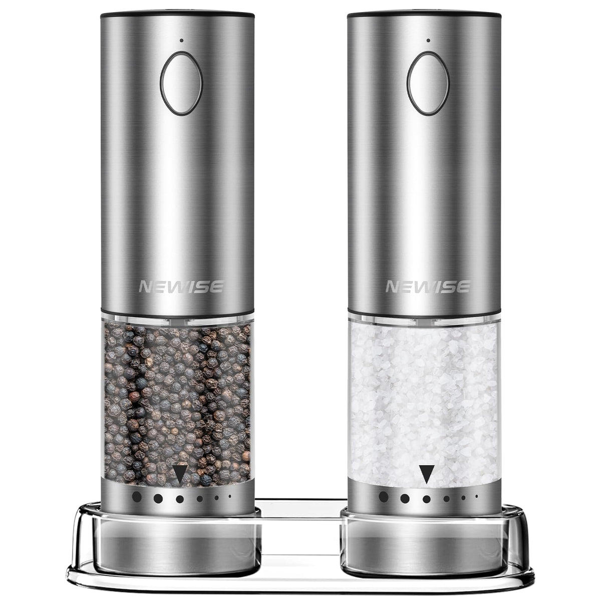 Electric Salt and Pepper Grinder Set Rechargeable Stainless - Newise Official Imagery - 2