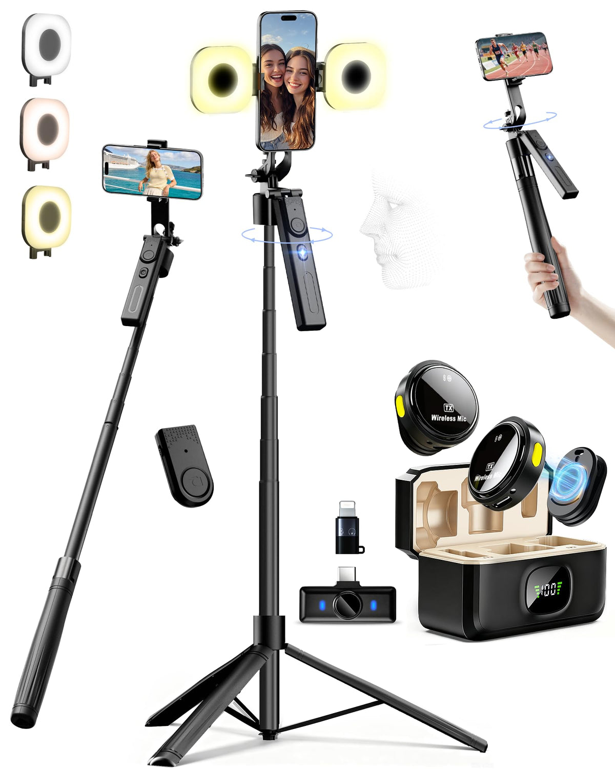 Content Creator Essentials Vlogging Kit for iPhone Android - HUOMU Official Imagery - 2
