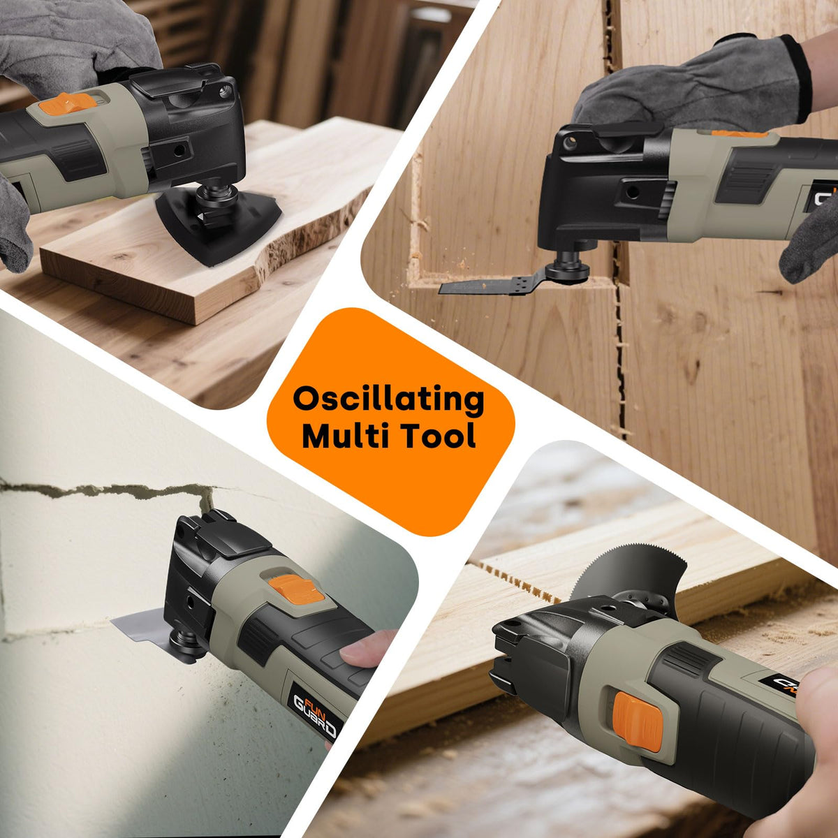 Oscillating Tool 300W 6 Speed 30 Piece Accessory Kit - Funguard Official Imagery - 7