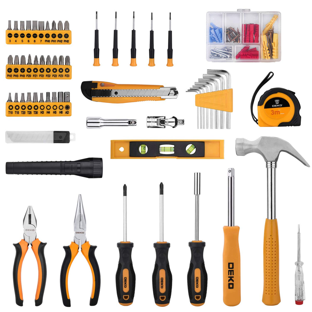 DEKOPRO 208 Piece Tool Set General Household Hand Tool Kit - DEKOPRO Official Imagery - 4