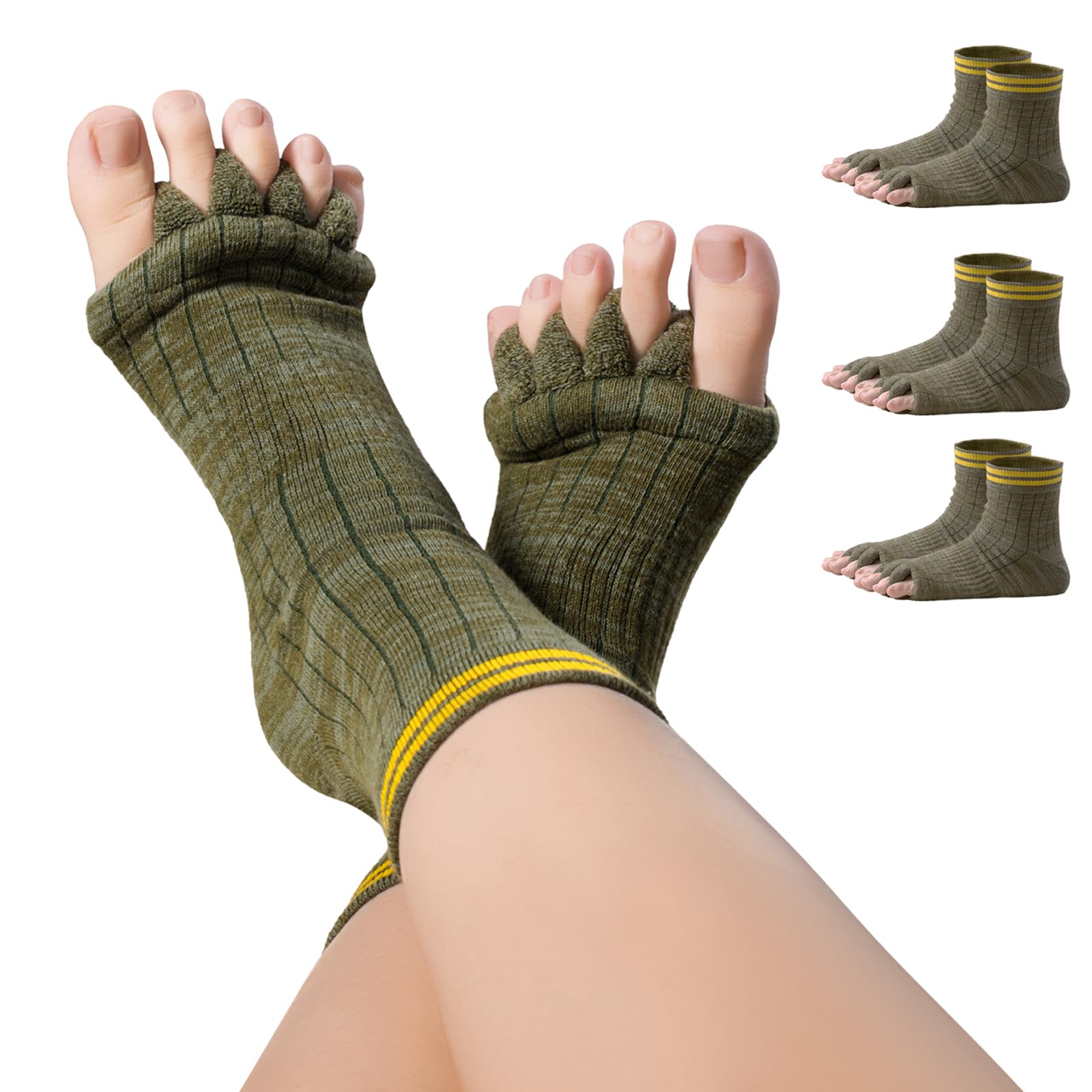 Burning Barefoot Toe Separator Socks – Foot Alignment & Pain Relief