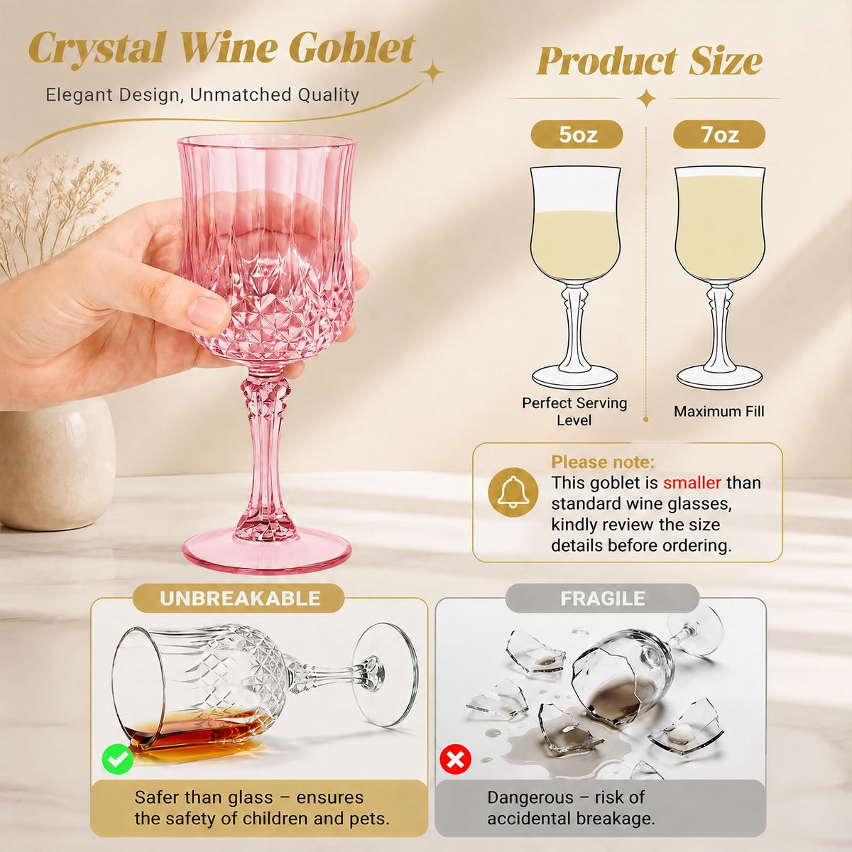 24Pcs Plastic Wine Glasses 7oz Plastic Goblets for Party - ARTGGLLR Official Imagery - 4