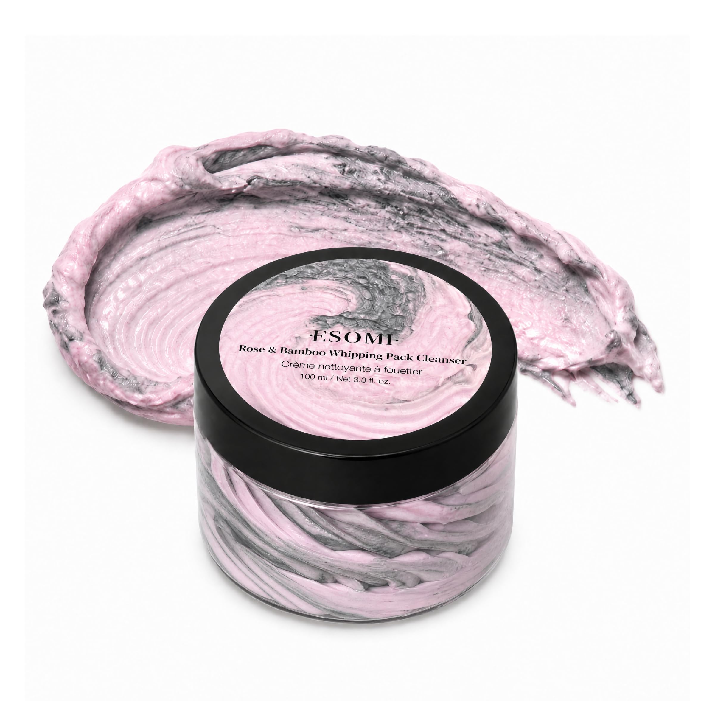 Rose & Bamboo Whipping Pack Cleanser, 3-in-1 Makeup Remover, - Product Imagery