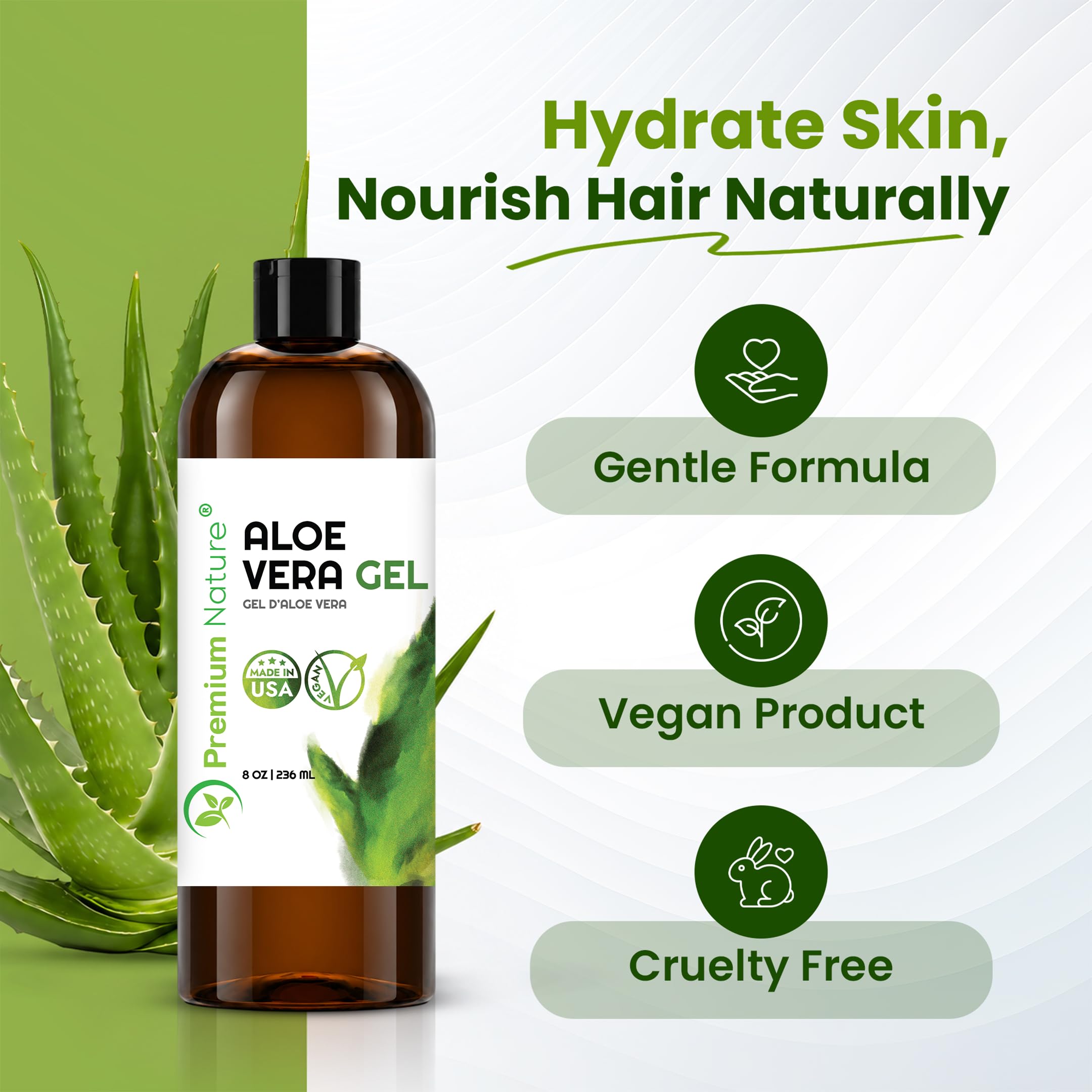 Premium Nature Pure Aloe Vera Gel For Face &amp; Dry Skin, - Premium Nature