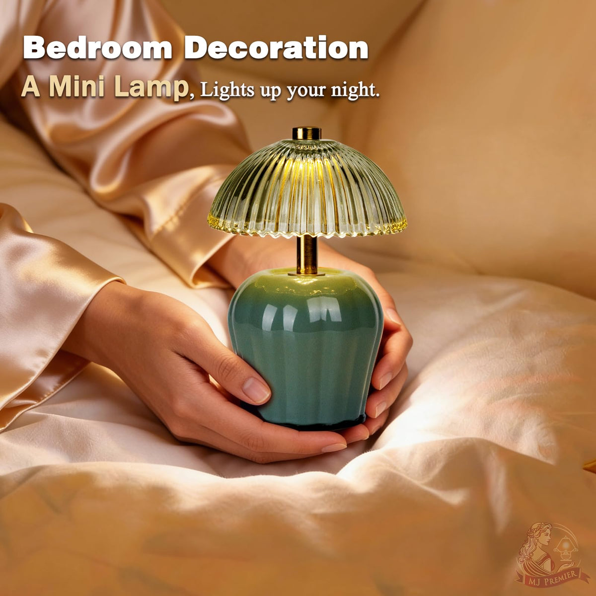 MJ PREMIER Rechargeable Table Lamp Small Cordless Lamp with - MJ PREMIER Official Imagery - 4