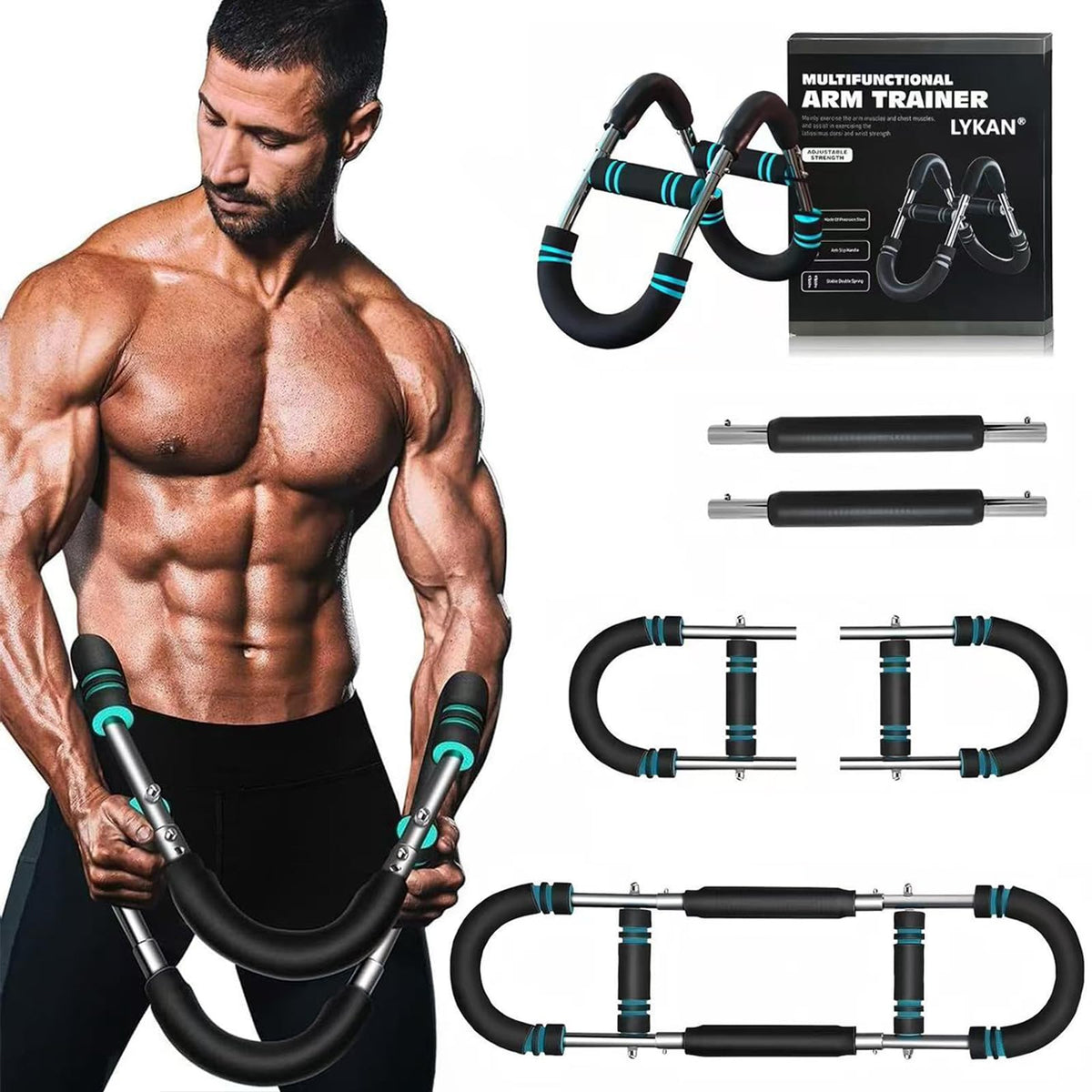 LYKAN Twister Arm Trainer 40 100lb Adjustable Chest Workout - LYKAN Official Imagery - 2