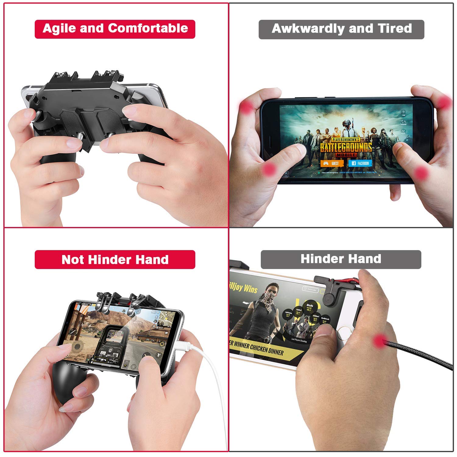 DELAM mobile game controller with cooling fan for iPhone and Android, featuring ergonomic grips and built-in cooling fan for gaming.