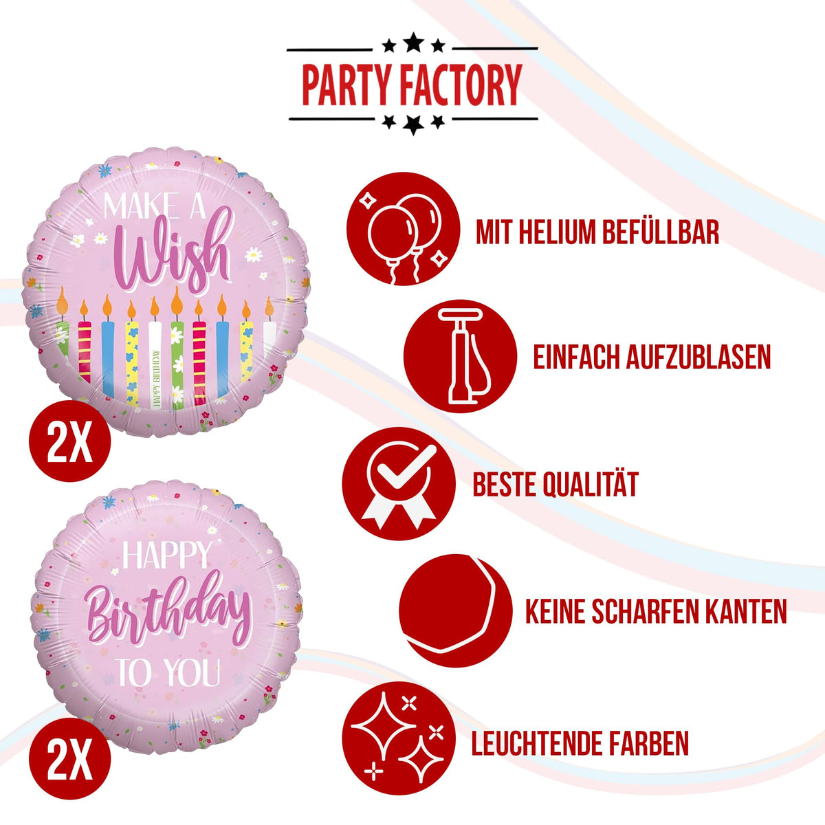 Party Factory Party Set Happy Birthday Pink 41 Piece Party - Party Factory Official Imagery - 6