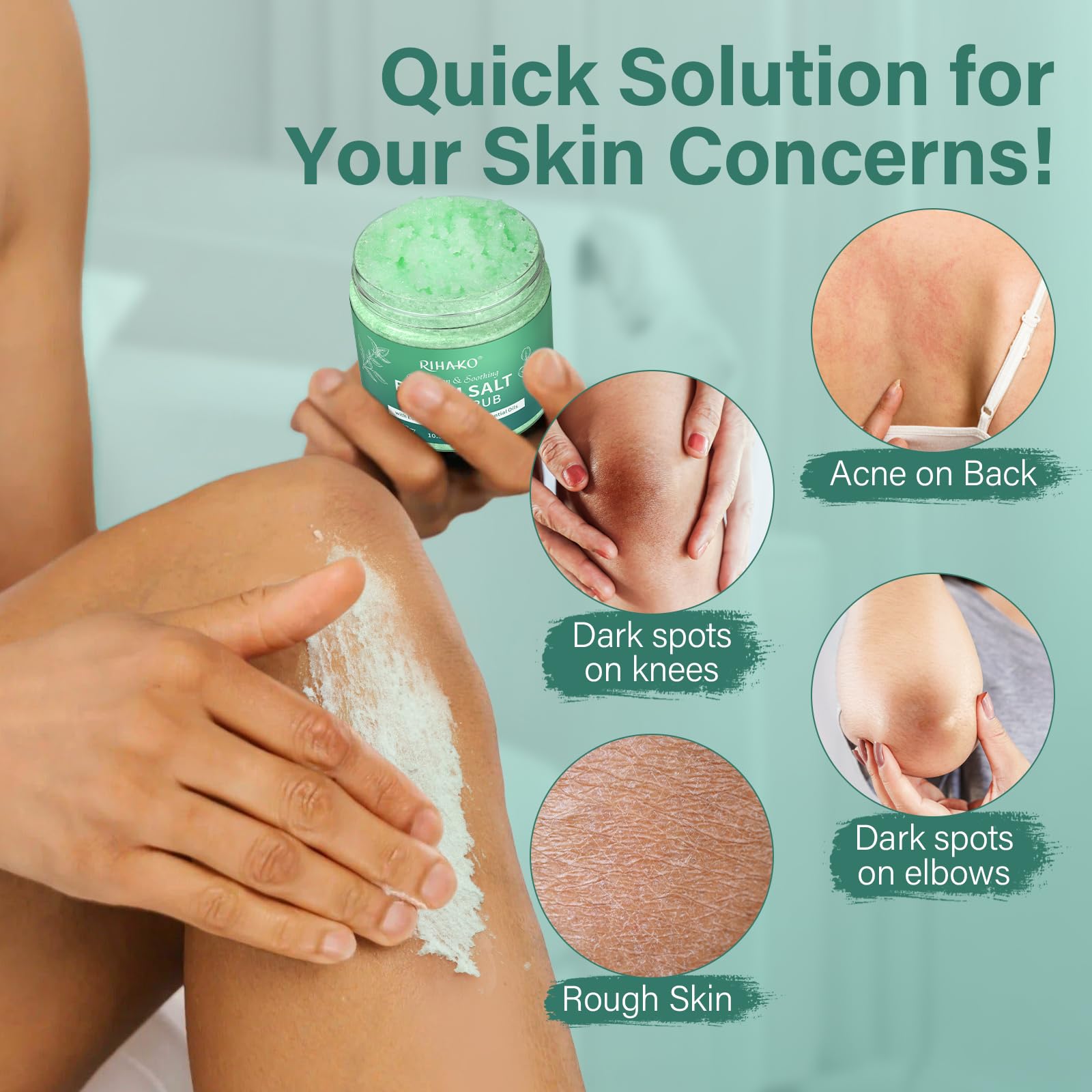RIHAKO Eucalyptus Epsom Salt Body Scrub,Exfoliating detox body scrub,Relax & - RIHAKO Official Product View 7