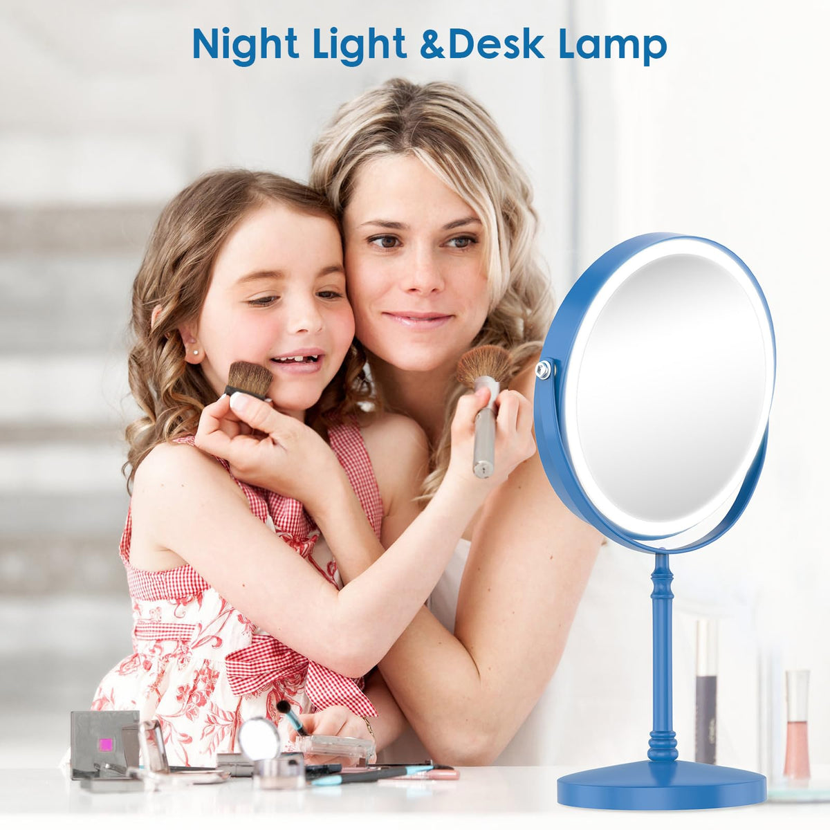 DEIOVWXS Makeup Mirror Rechargeable Vanity Mirror with 3 - DEIOVWXS Official Imagery - 8