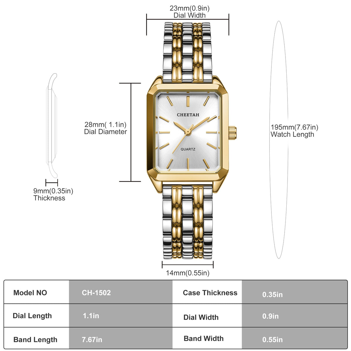 CHEETAH Women s Gold Tone Dainty Watch Retro Style - CHEETAH Official Imagery - 4