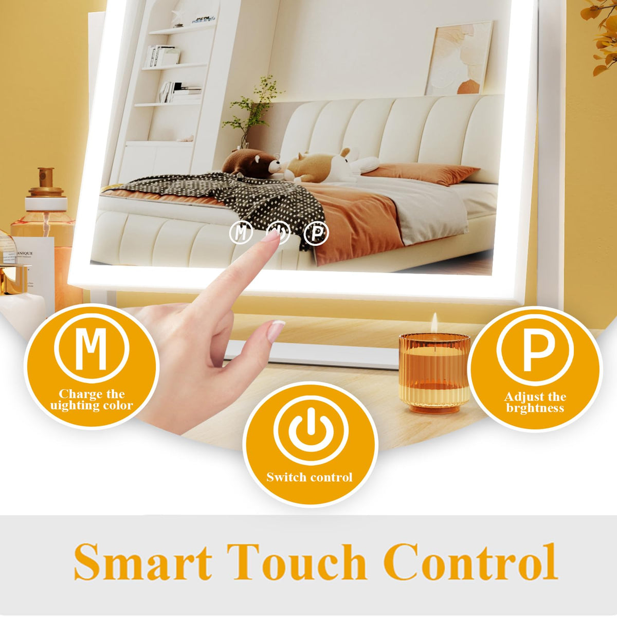 Gvnkvn 17 3 x13 in Lighted Makeup Mirror 10X Magnifiers - Gvnkvn Official Imagery - 6