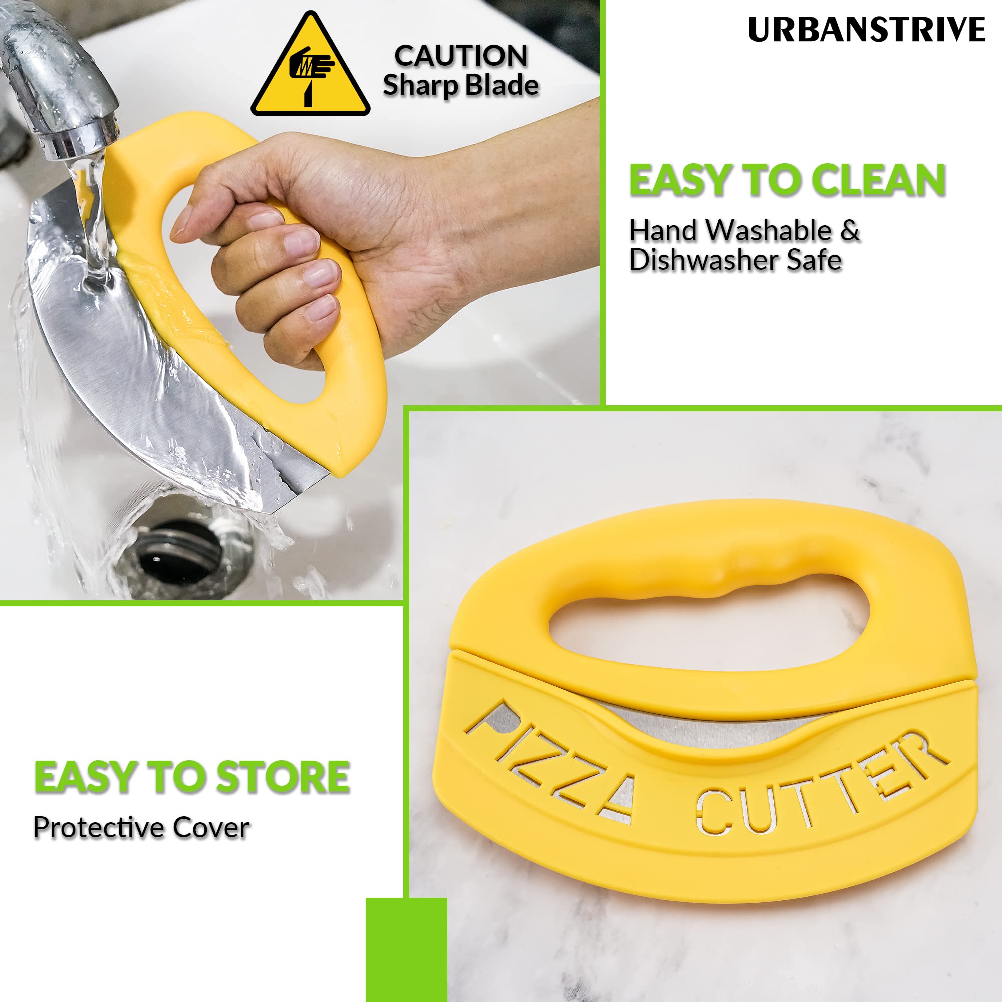 Urbanstrive Heavy Duty Stainless Steel Pizza Cutter with Cover, Super - View 7