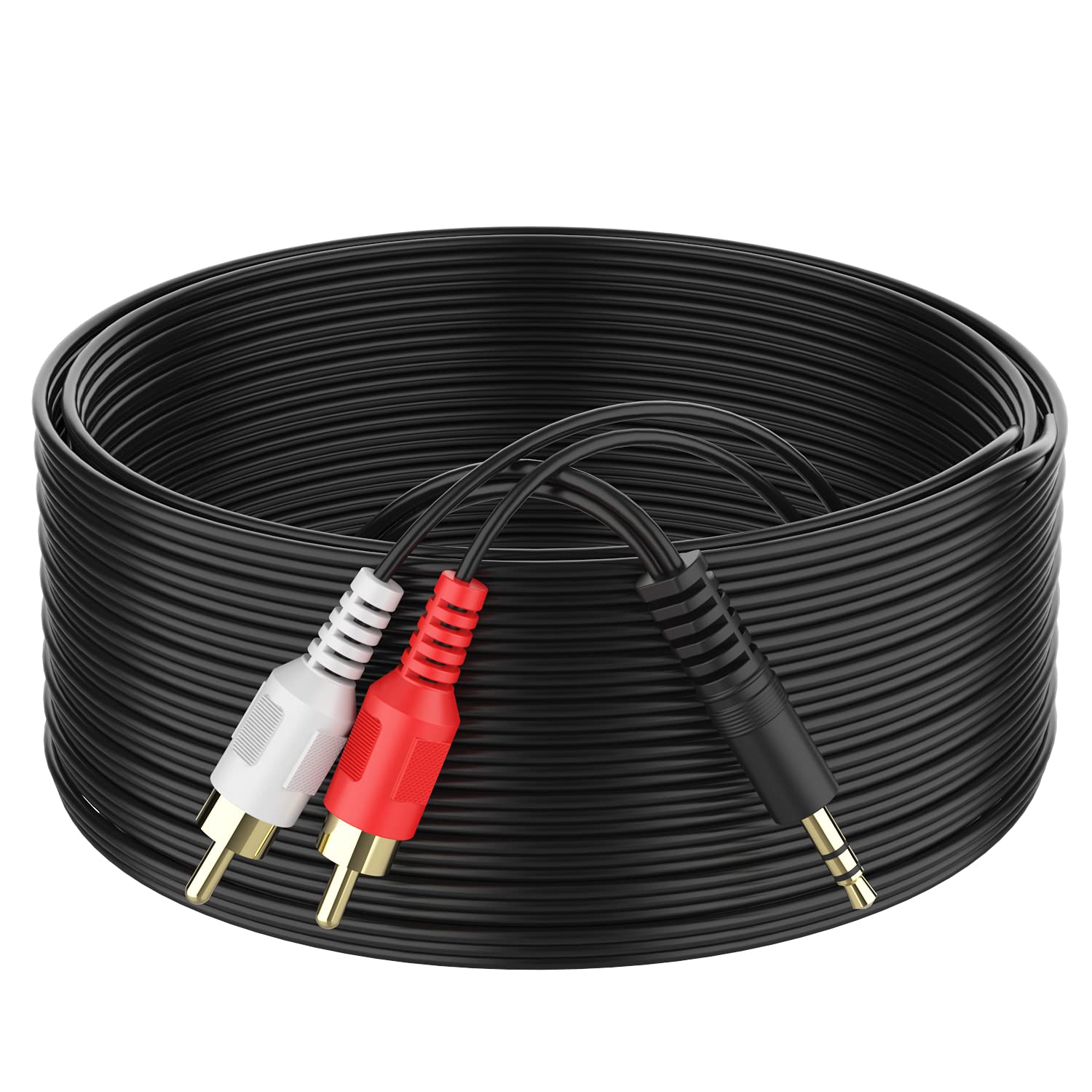 Abireiv 3.5mm to RCA Cable 10ft 3.5mm TRS Male to 2RCA Male Stere by Abireiv - Angle View 1