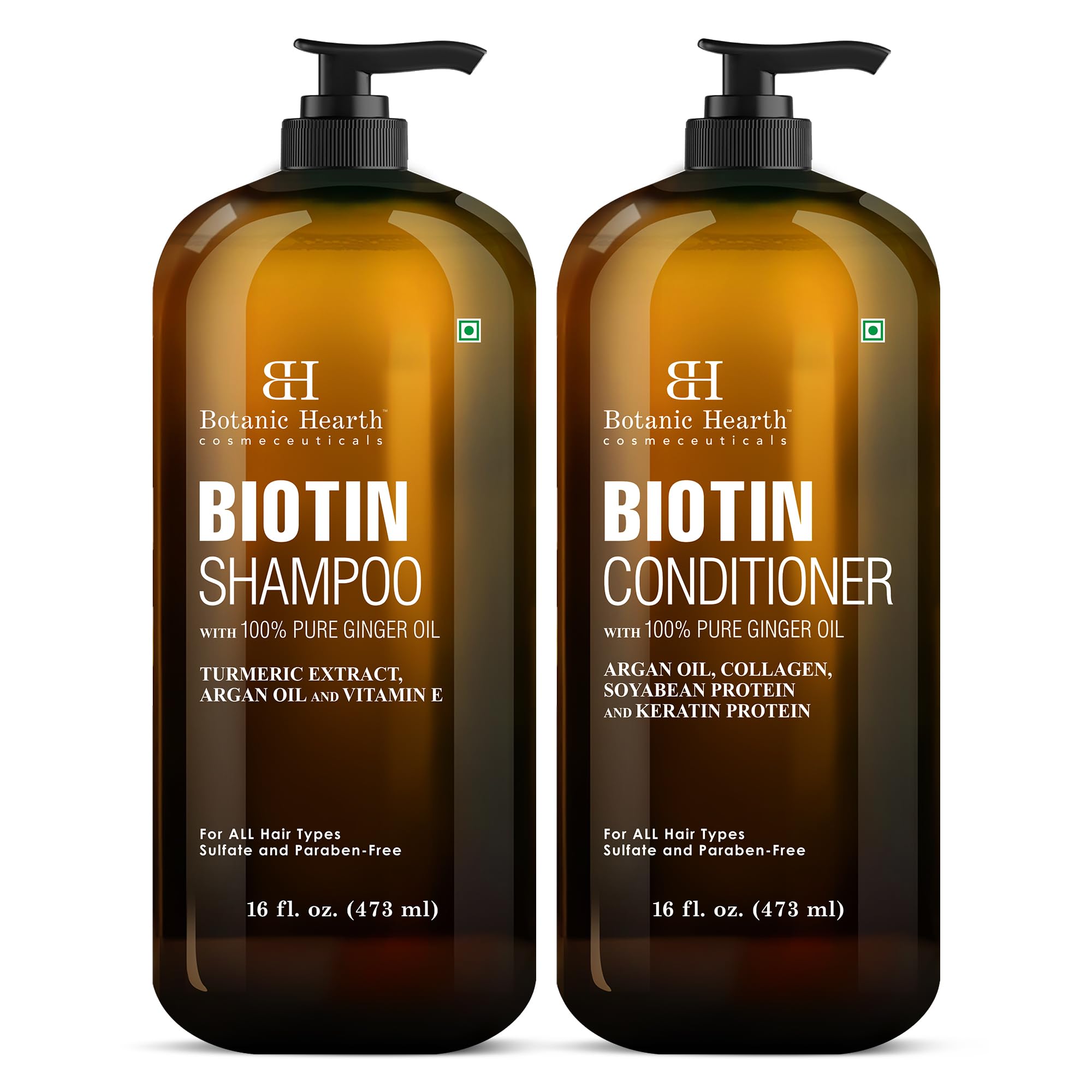 Botanic Hearth Biotin Shampoo and Conditioner Set - with Ginger Oil & Keratin - Botanic Hearth Official Product View 2