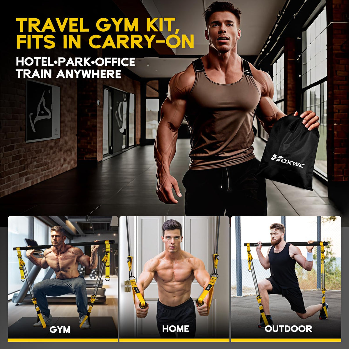 Heavy Pilates Equipment Portable Pilates Bar Kit with - HOXWC Official Imagery - 6