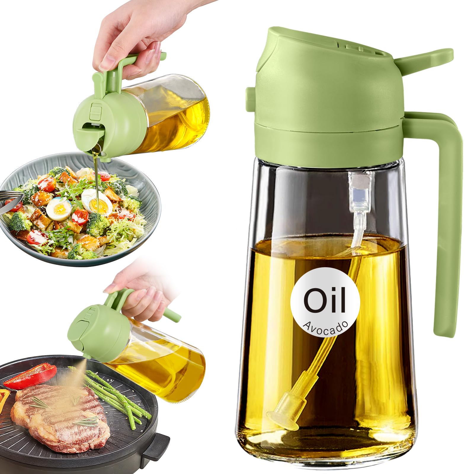 YARRAMATE 16oz/470ml Glass Olive Oil Sprayer for Cooking with Sti - YARRAMATE Official Product View 1