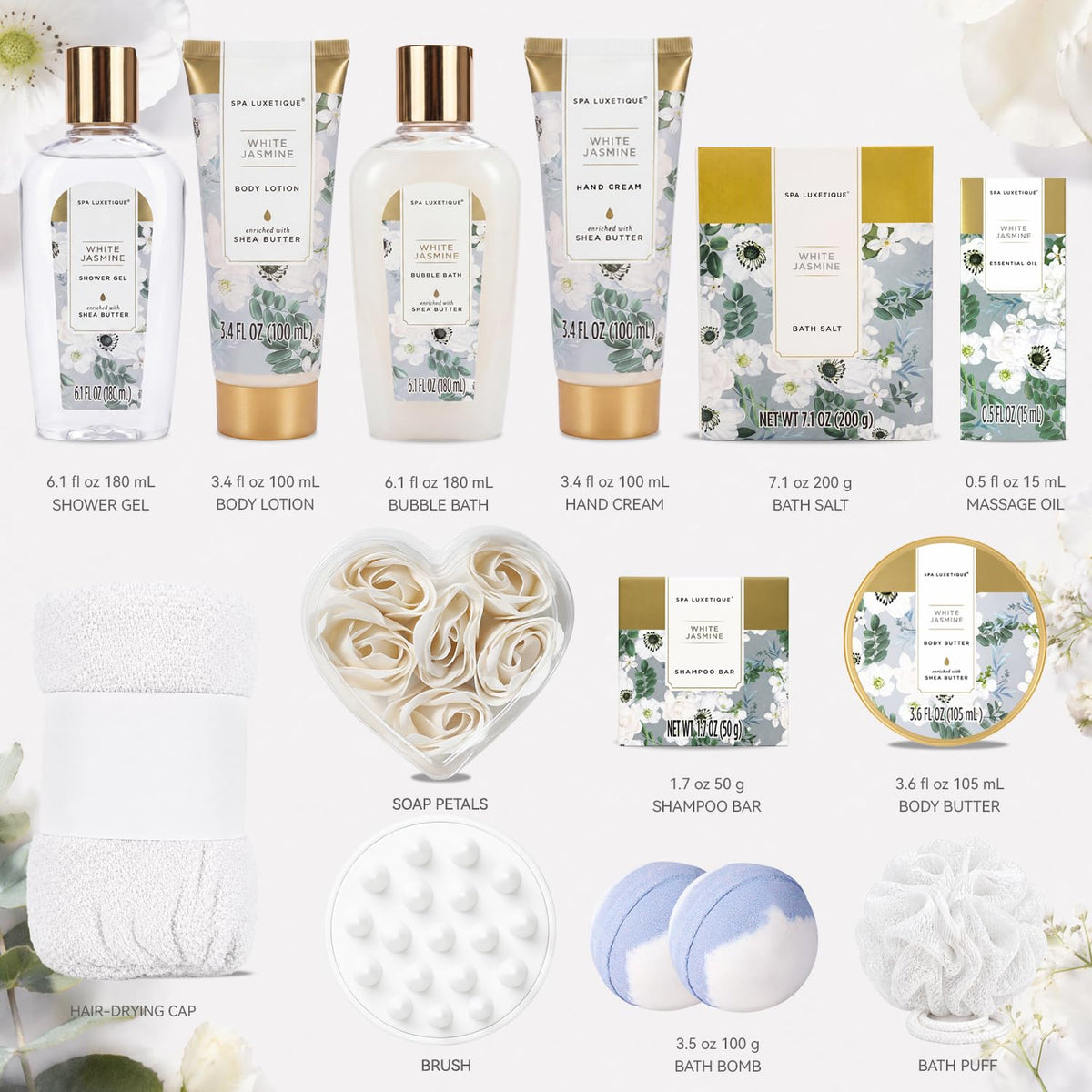 Spa Luxetique White Jasmine 15pc Spa Gift Baskets Gifts for - spa luxetique Official Imagery - 3
