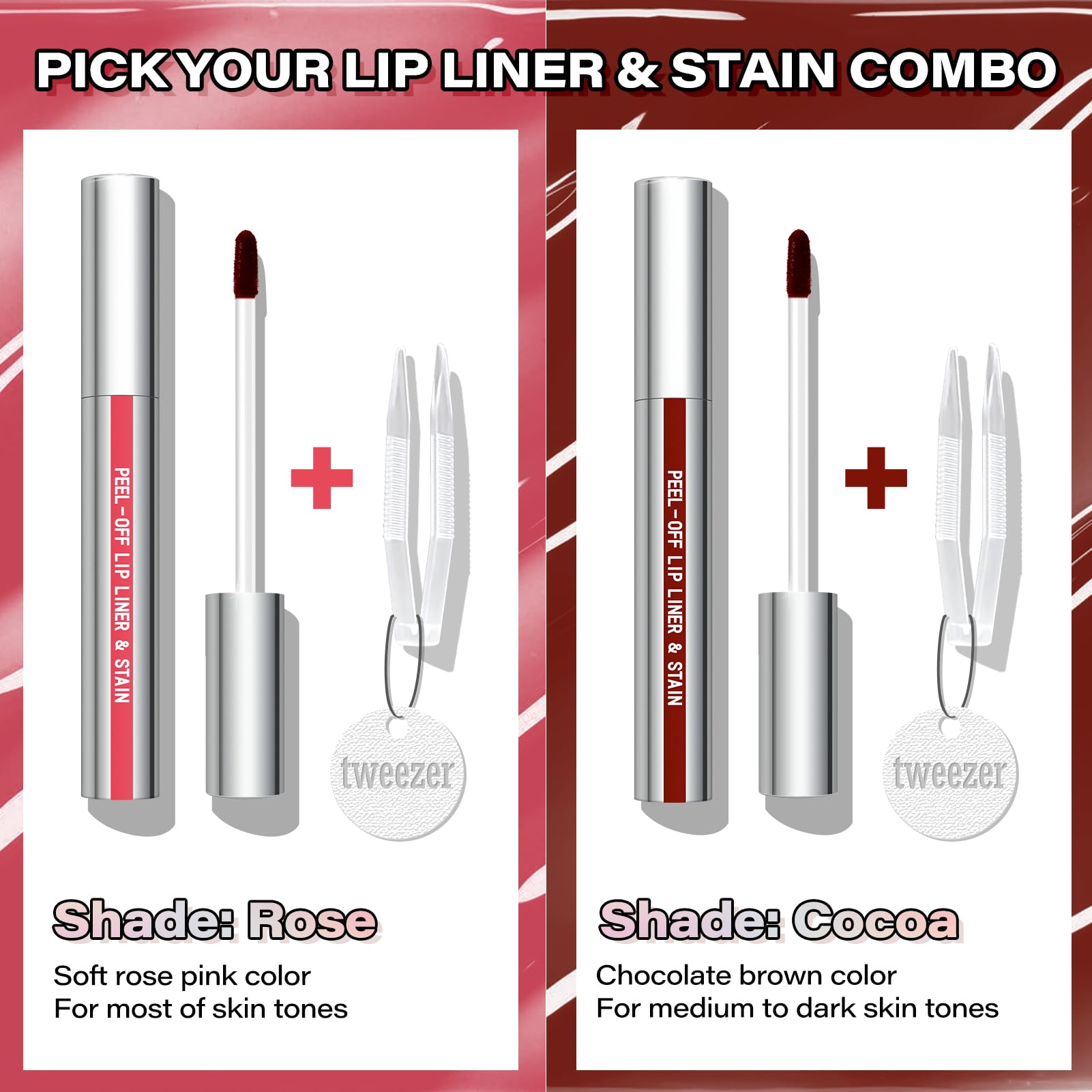 Cilrofelr Peel Off Lip Liner Stain, Long Wear Tattoo Lip Liner with Tw - View 5