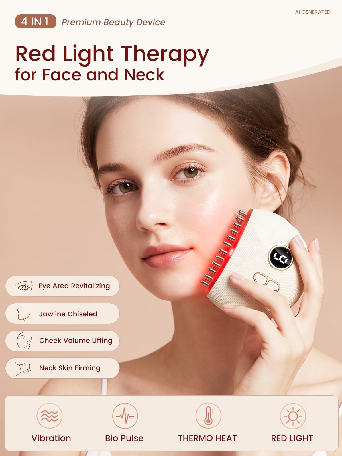 Electric Gua Sha Tool for Face Neck with Heat Vibration LED - Zowixel Official Imagery - 3