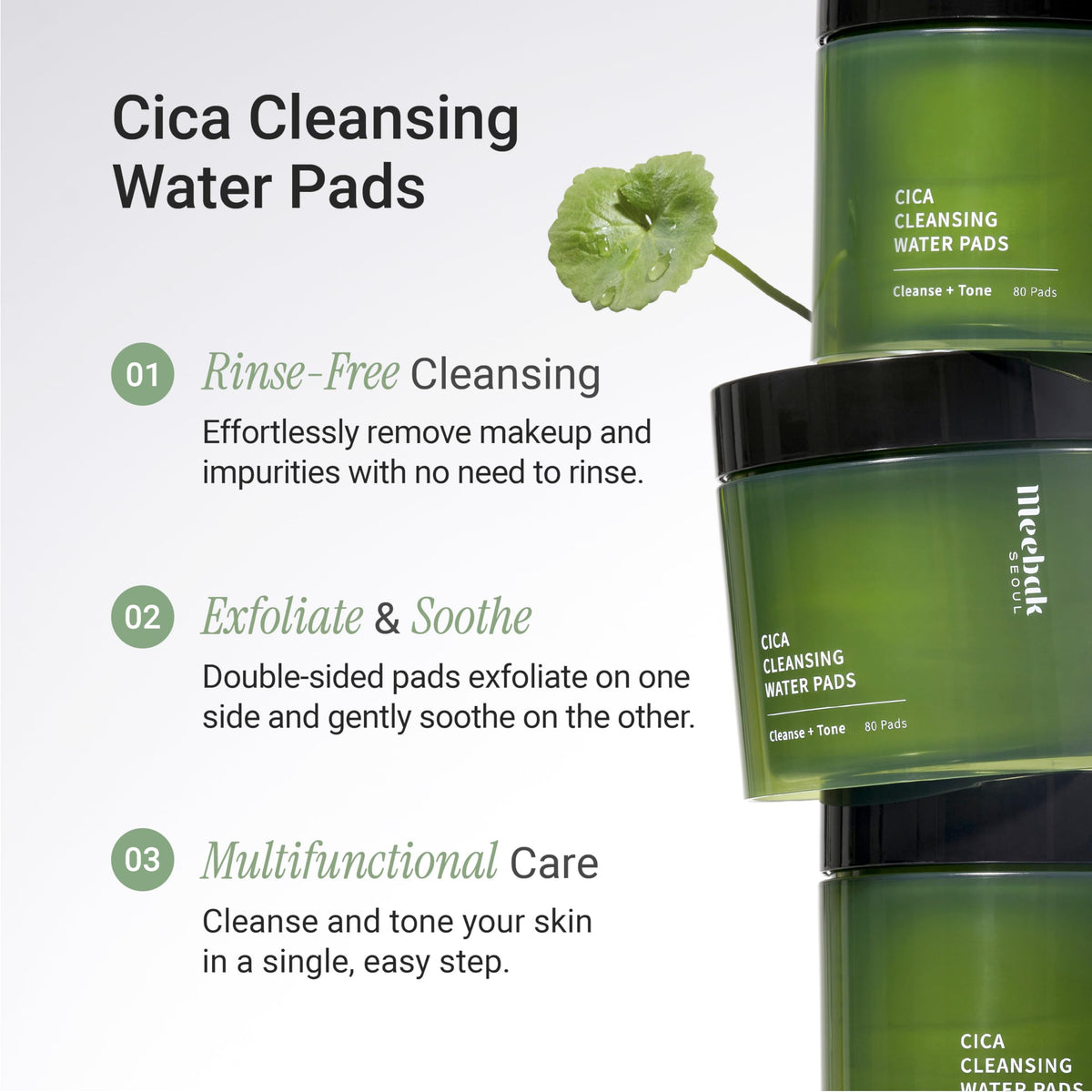 Meebak Cica Cleansing Water Pads - Meebak Official Product Imagery - 5