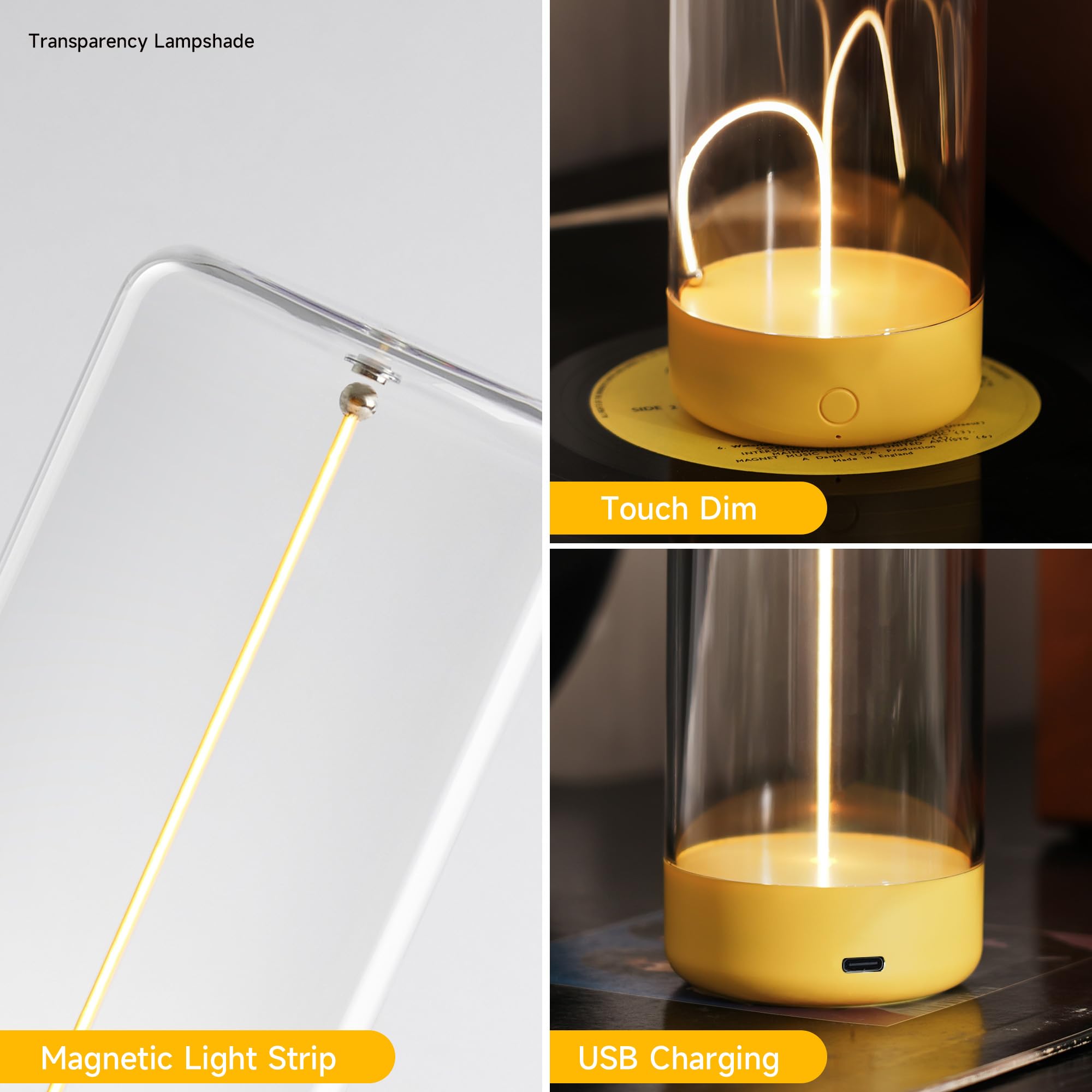 AUGE LIGHT Mini Minimalist Table Lamp, Cordless Lamp, Rechargeable Lam - View 4