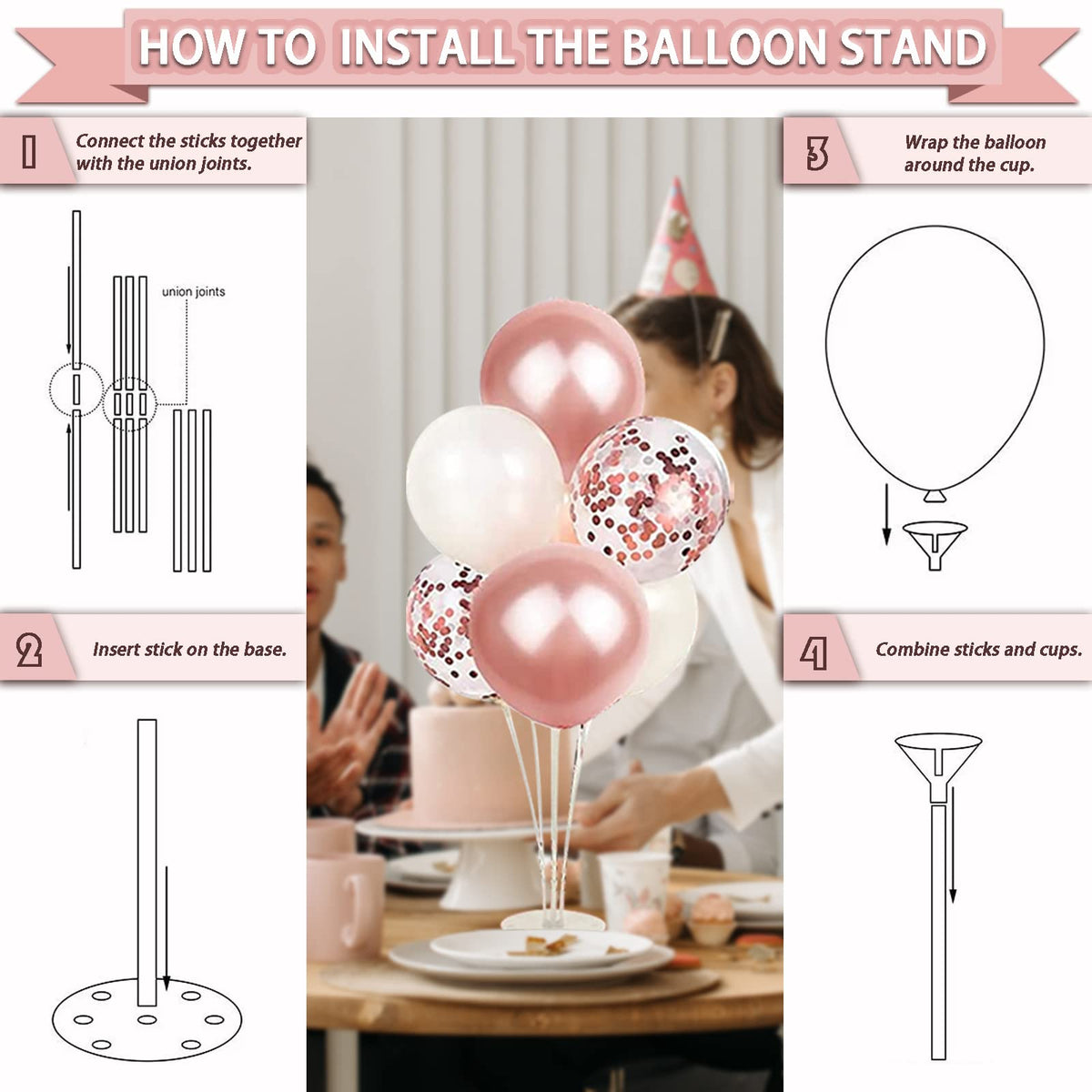 Guudmua 285 Pcs Rose Gold Party Decorations Birthday - Guudmua Official Imagery - 6