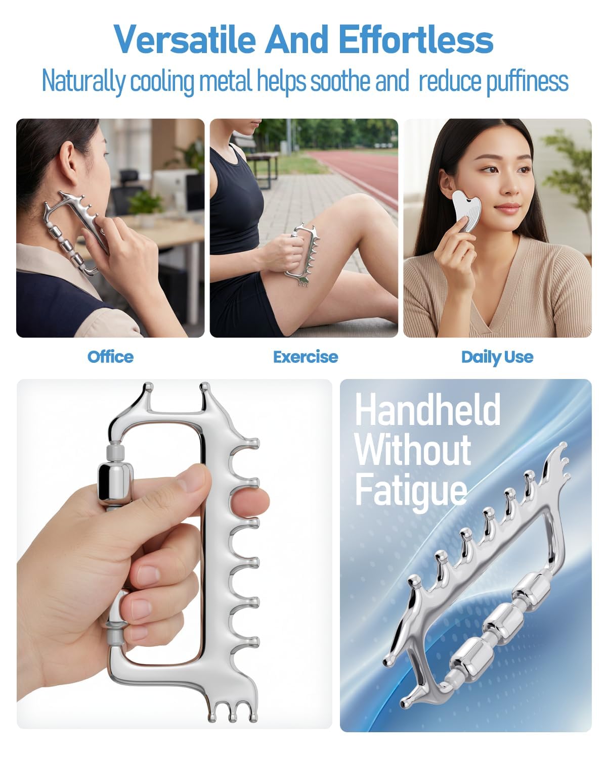 Yeamon Gua Sha Facial Tools Massager Set Stainless Steel - Yeamon Official Imagery - 8
