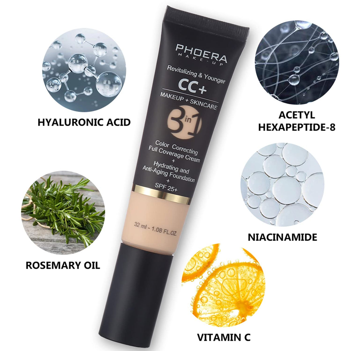 PHOERA CC Cream Foundation With SPF PHOERA Full Coverage - Hilareco Official Imagery - 5