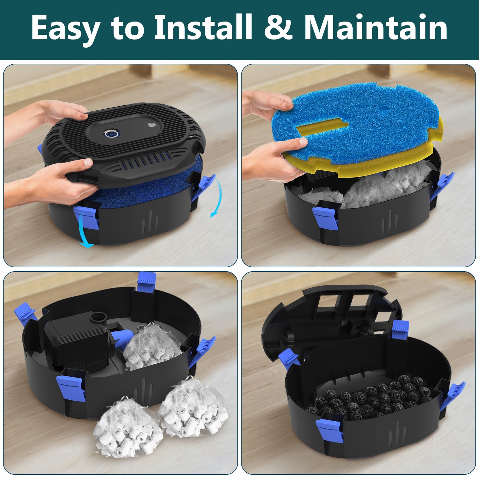 AquaMiracle Pond Filter with Pump Fountain Kits | 400GPH Pond Fil - AquaMiracle Official Product View 9