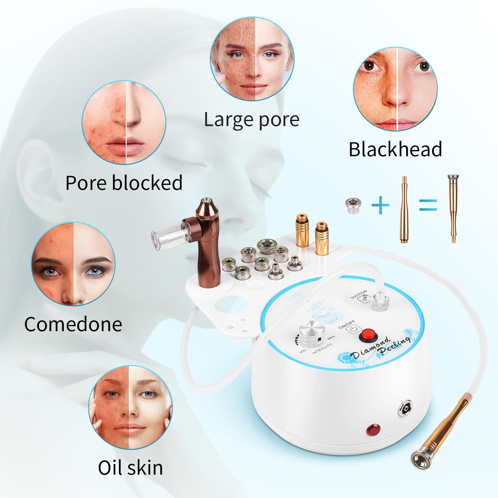 3 in 1 Diamond Microdermabrasion Machine, Professional - AIMENGXI