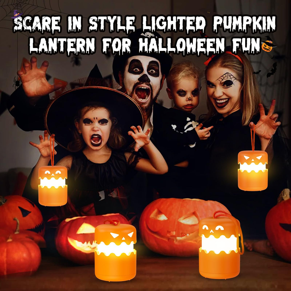 Rechargeable Halloween Pumpkin Lantern Light Collapsible - Yunaking Official Imagery - 6