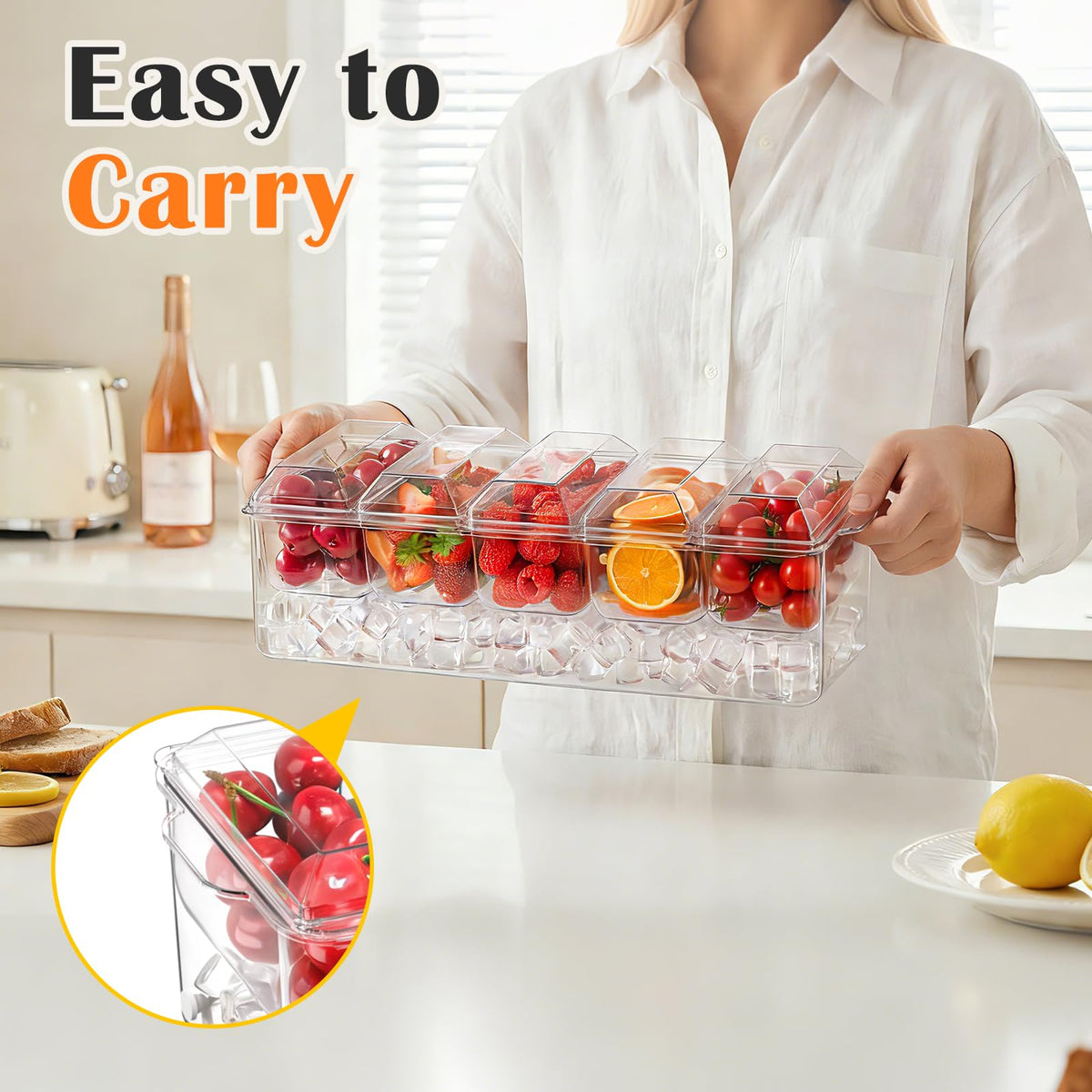 ARSTPEOE Condiment Tray Chilled Condiment Server Bar - ARSTPEOE Official Imagery - 7