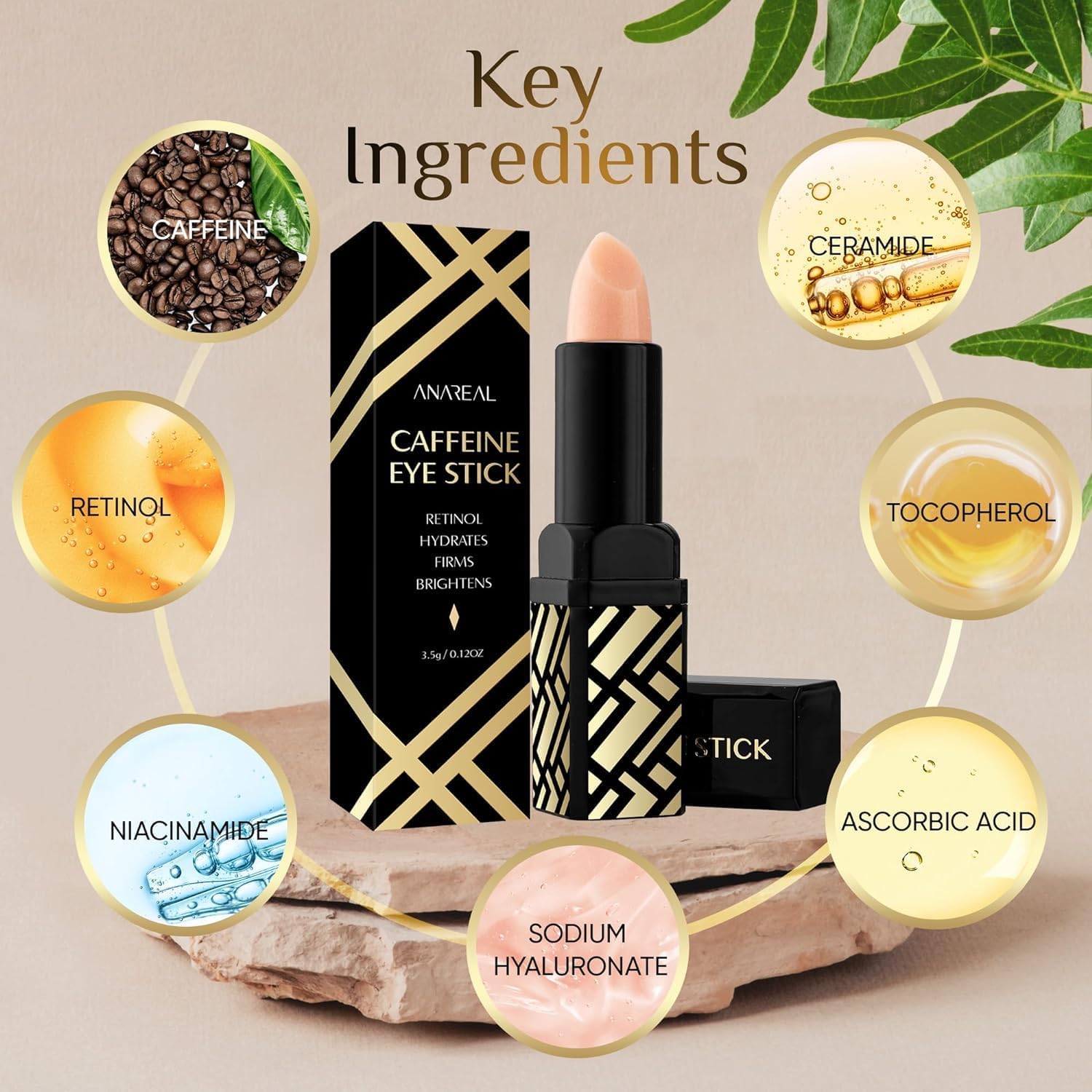 ANAREAL Caffeine Under Eye Balm Stick – Hydrating Eye Care for Dark Circles & - ANAREAL Official Product View 5