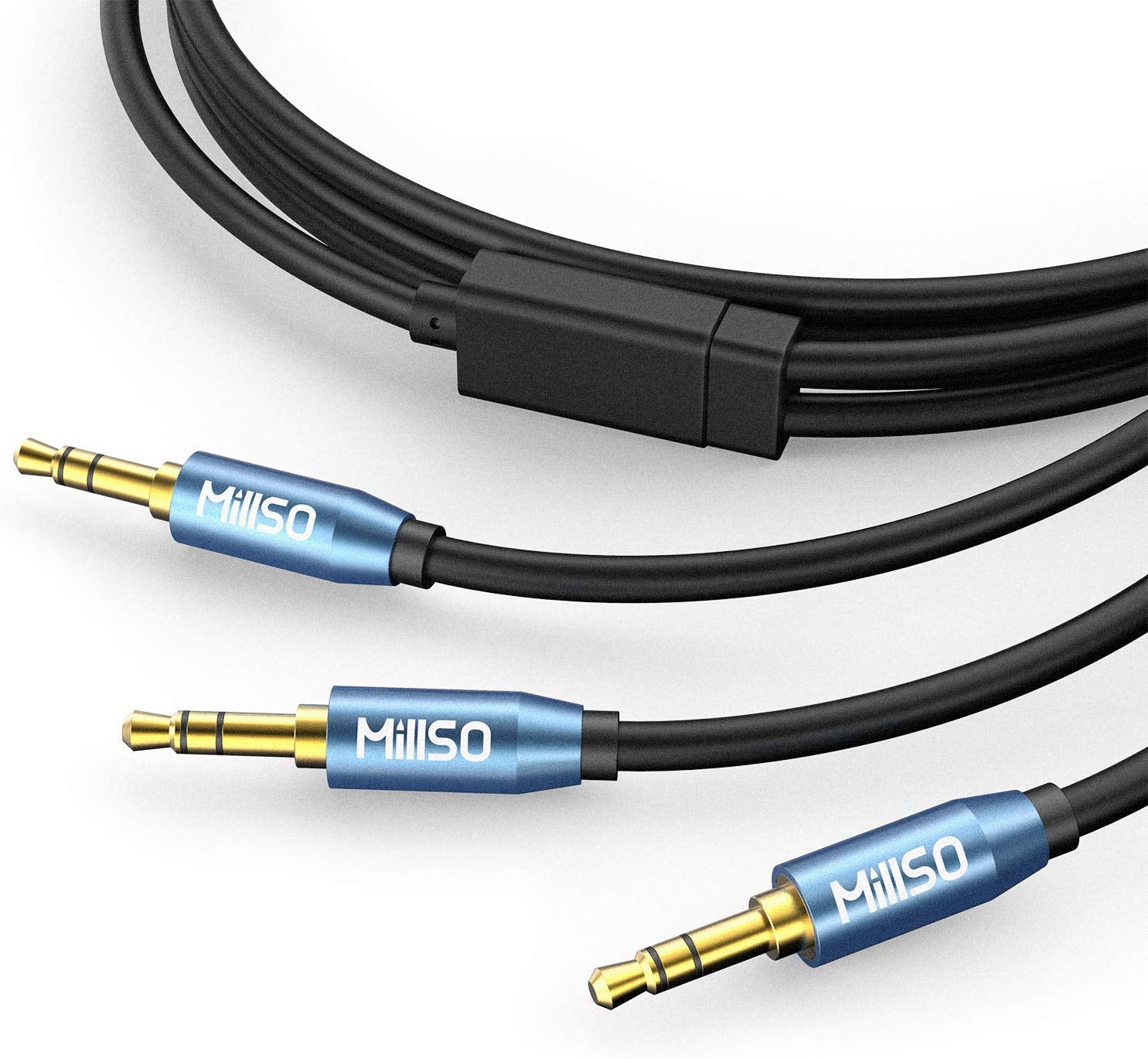 MillSO Audio Splitter 8 Feet 3.5mm Male to 2 Male Audio Splitter by MillSO - Angle View 1