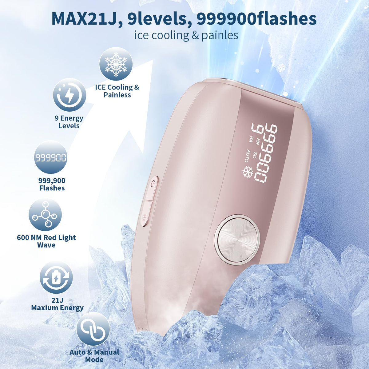 Laser Hair Removal for Women At home 5 Ice Cooling IPL Hair - BLHVSINO1 Official Imagery - 3