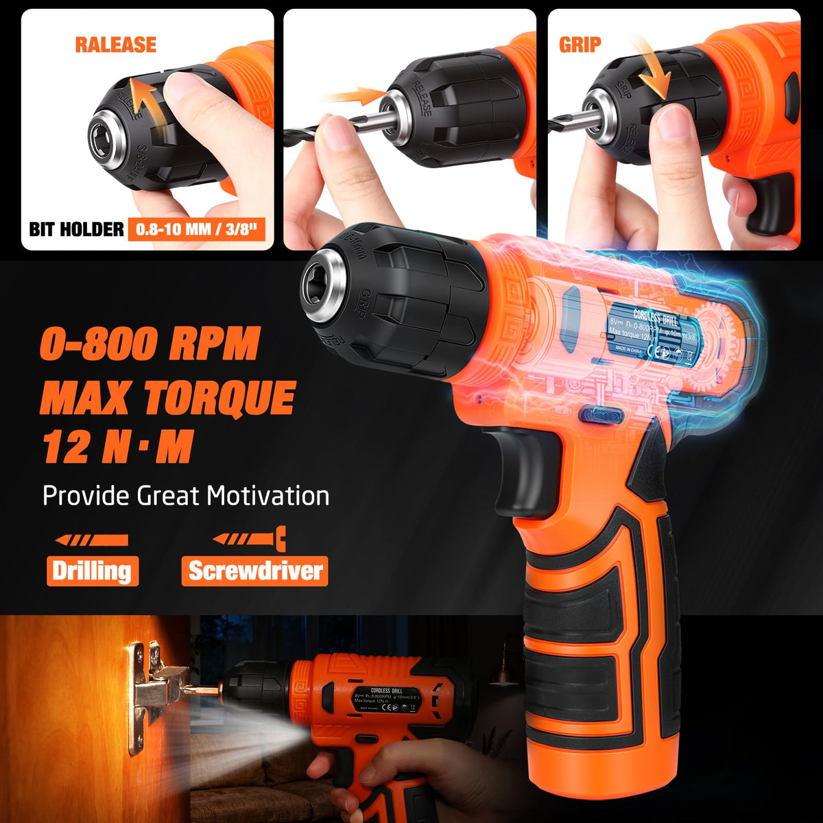 139 Piece Home Tool Kit with 8V Cordless Drill and Storage - Thatool Official Imagery - 8