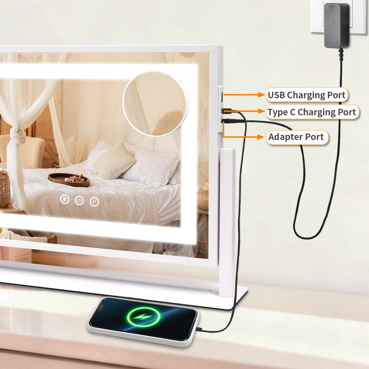 Vanity Mirror with Lights Lighted Makeup Mirror with Touch - SANYCASA Official Imagery - 7